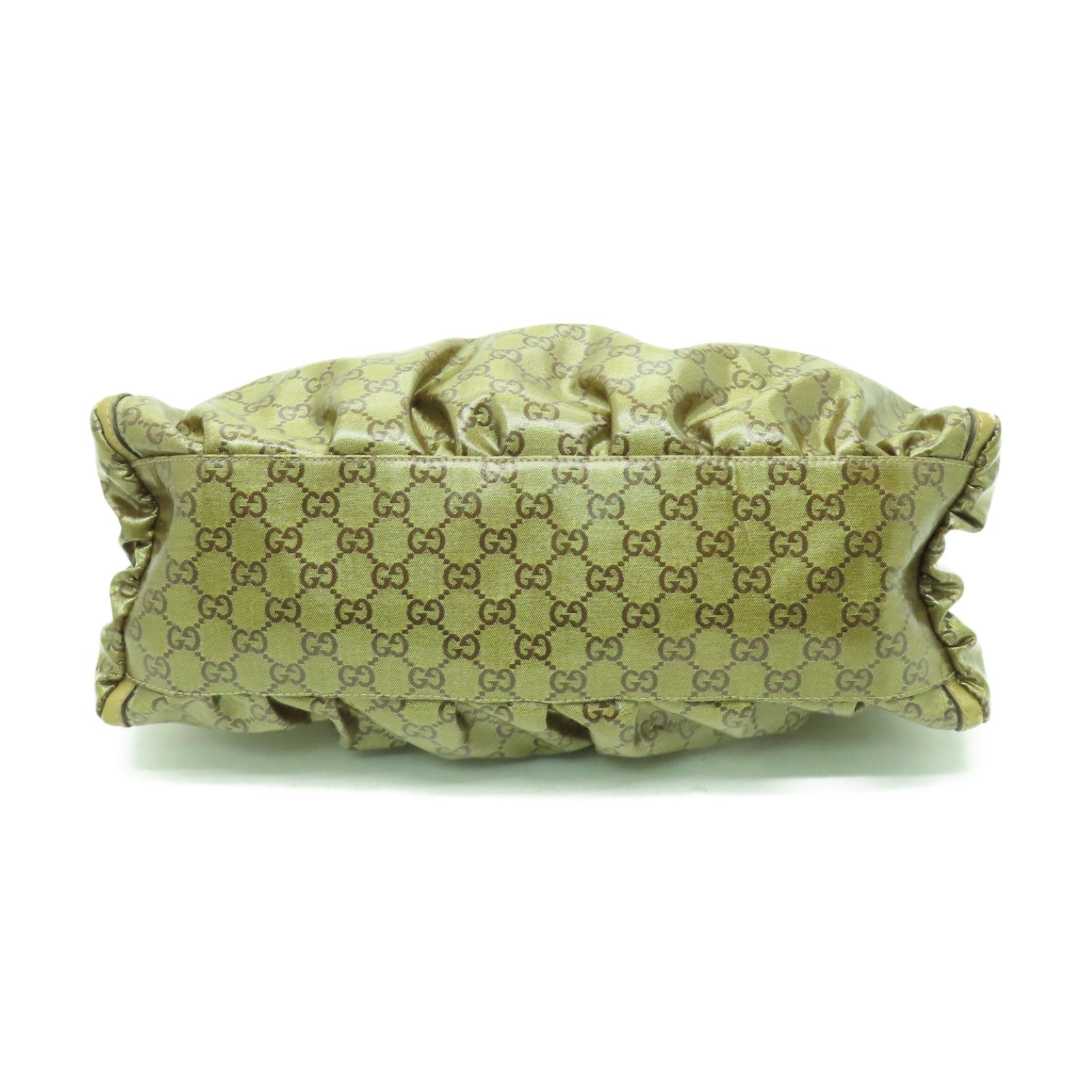 GUCCI 塗層帆布Shoulder Bag金扣肩背袋金色