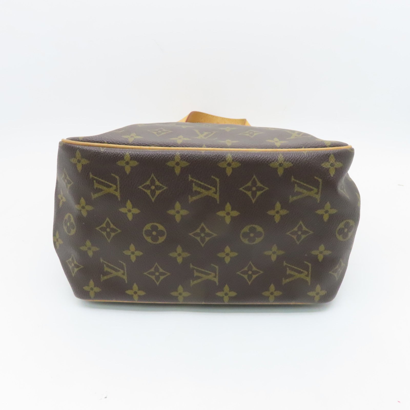 LOUIS VUITTON Monogram Batignolles Hand Bag Gold Buckle Hand Bag Brown