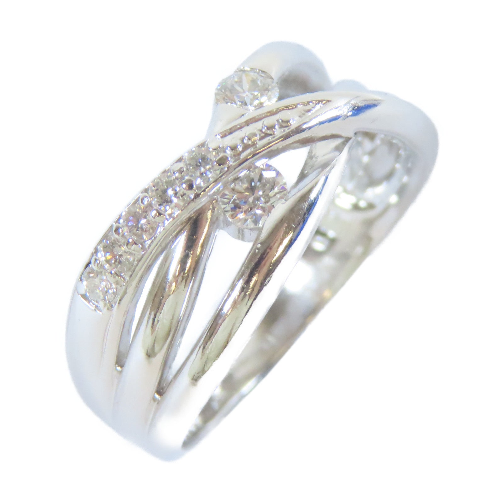 JEWELRY PT900鉑金Diamond Ring0.194ct/0.107ct鑽石戒指US#6.5