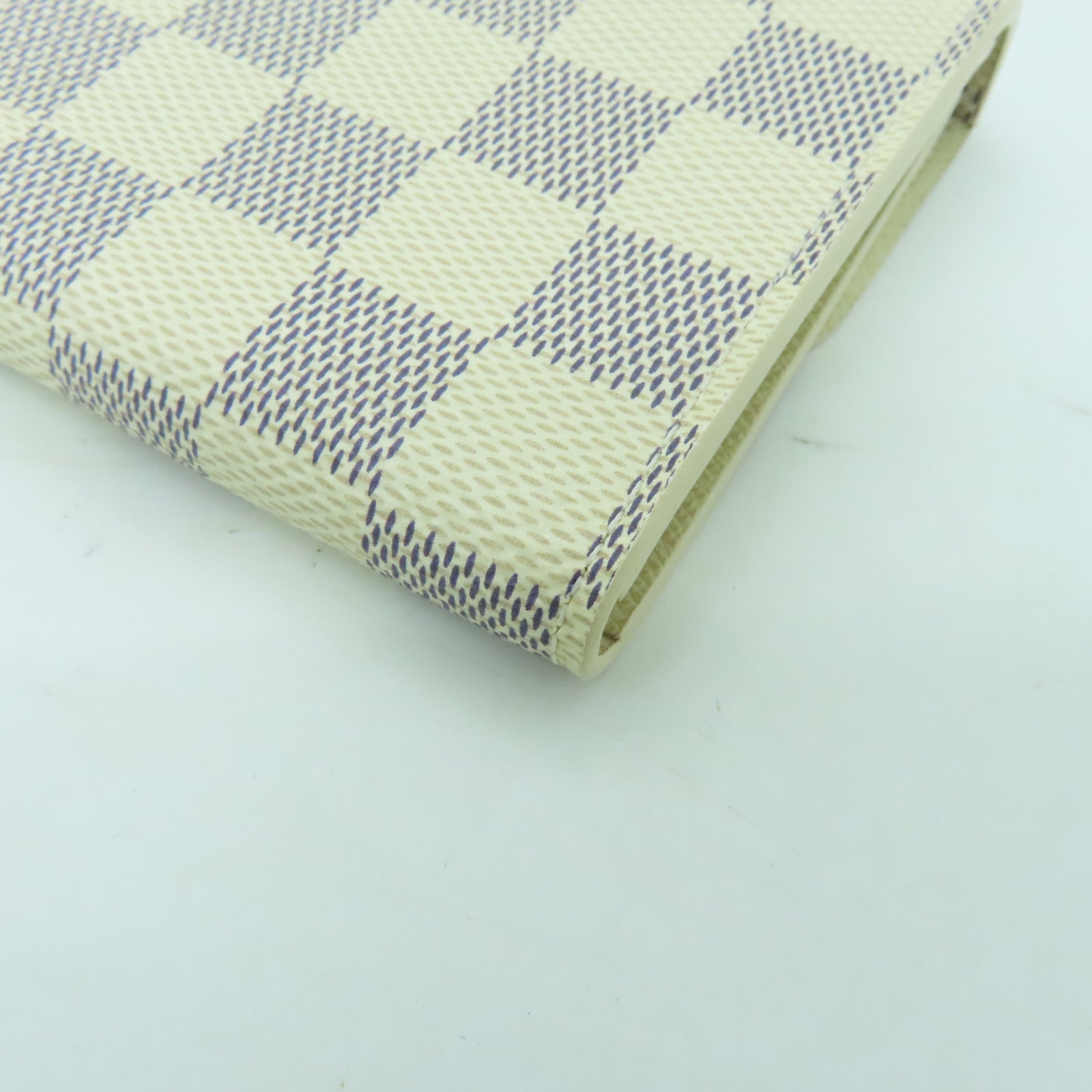 LOUIS VUITTON Damier Azur Portofoille Emily金扣長錢包白色