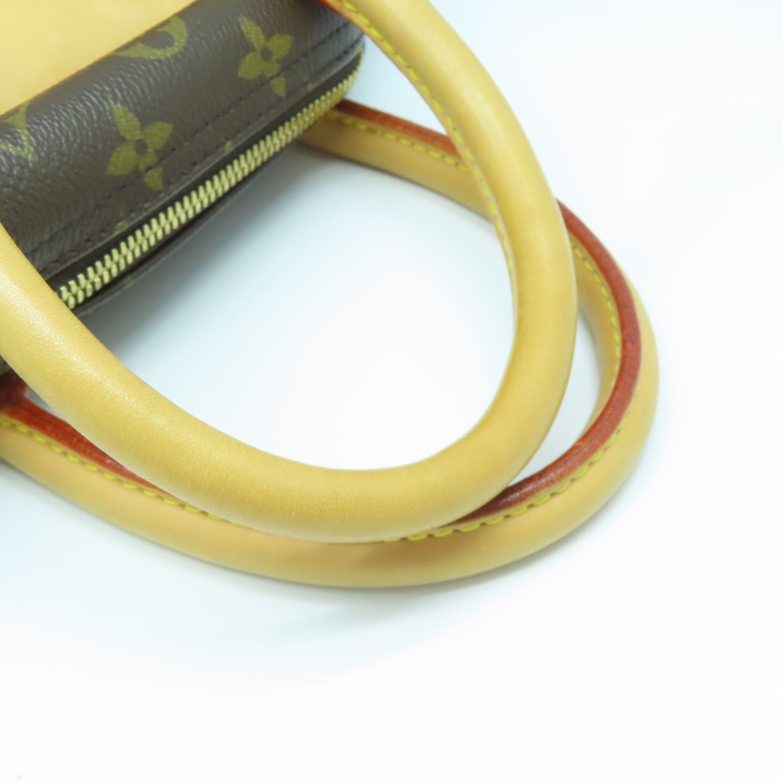 LOUIS VUITTON Monogram Deauville GM金扣手挽袋棕色