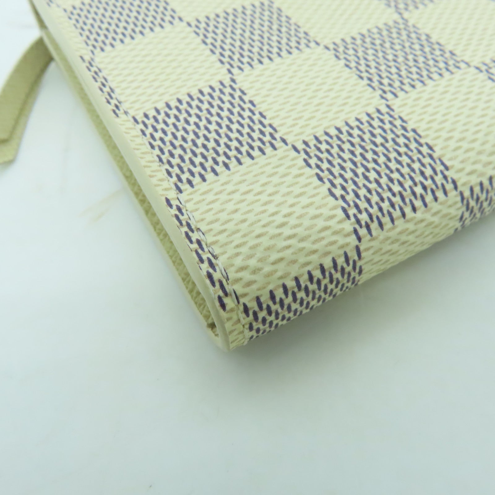 LOUIS VUITTON Damier Azur Portofoille Emily金扣長錢包白色