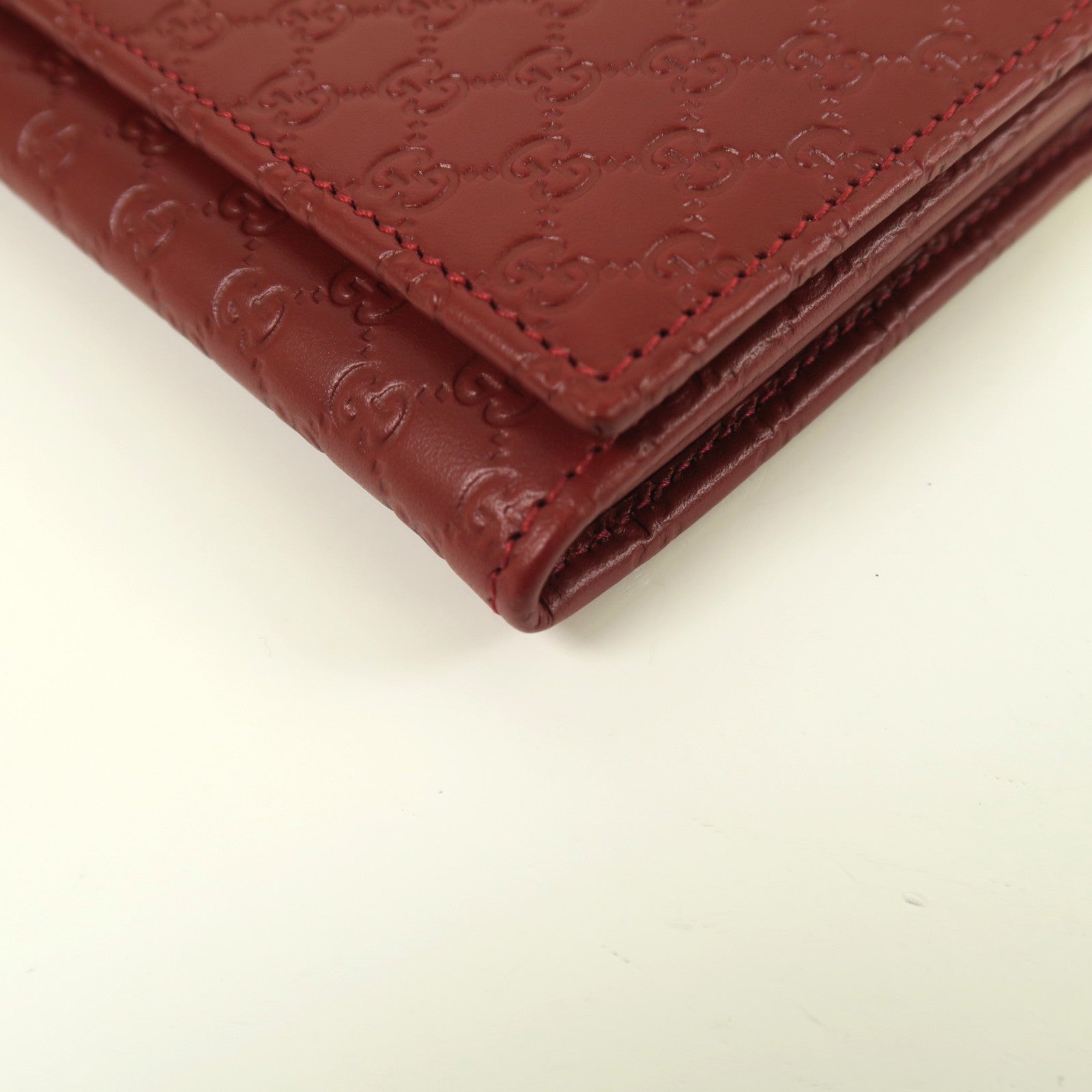 GUCCI 牛皮皮革Long Wallet金扣長錢包紅色