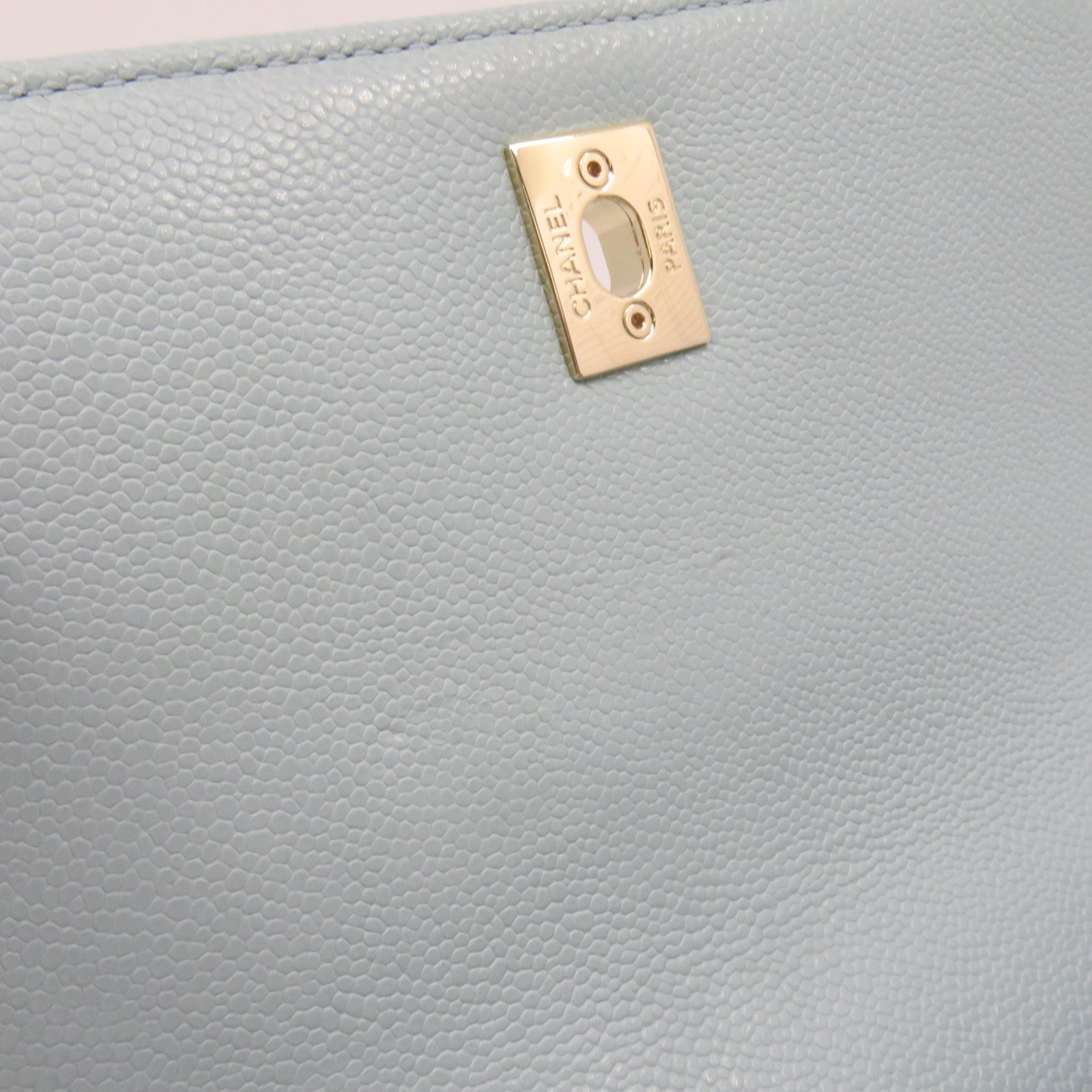 CHANEL 菱格Caviar皮革2Way Chain Shoulder Bag金扣链带肩背袋湖绿色
