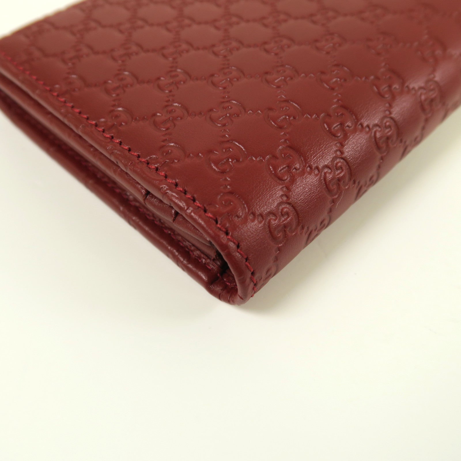 GUCCI 牛皮皮革Long Wallet金扣長錢包紅色