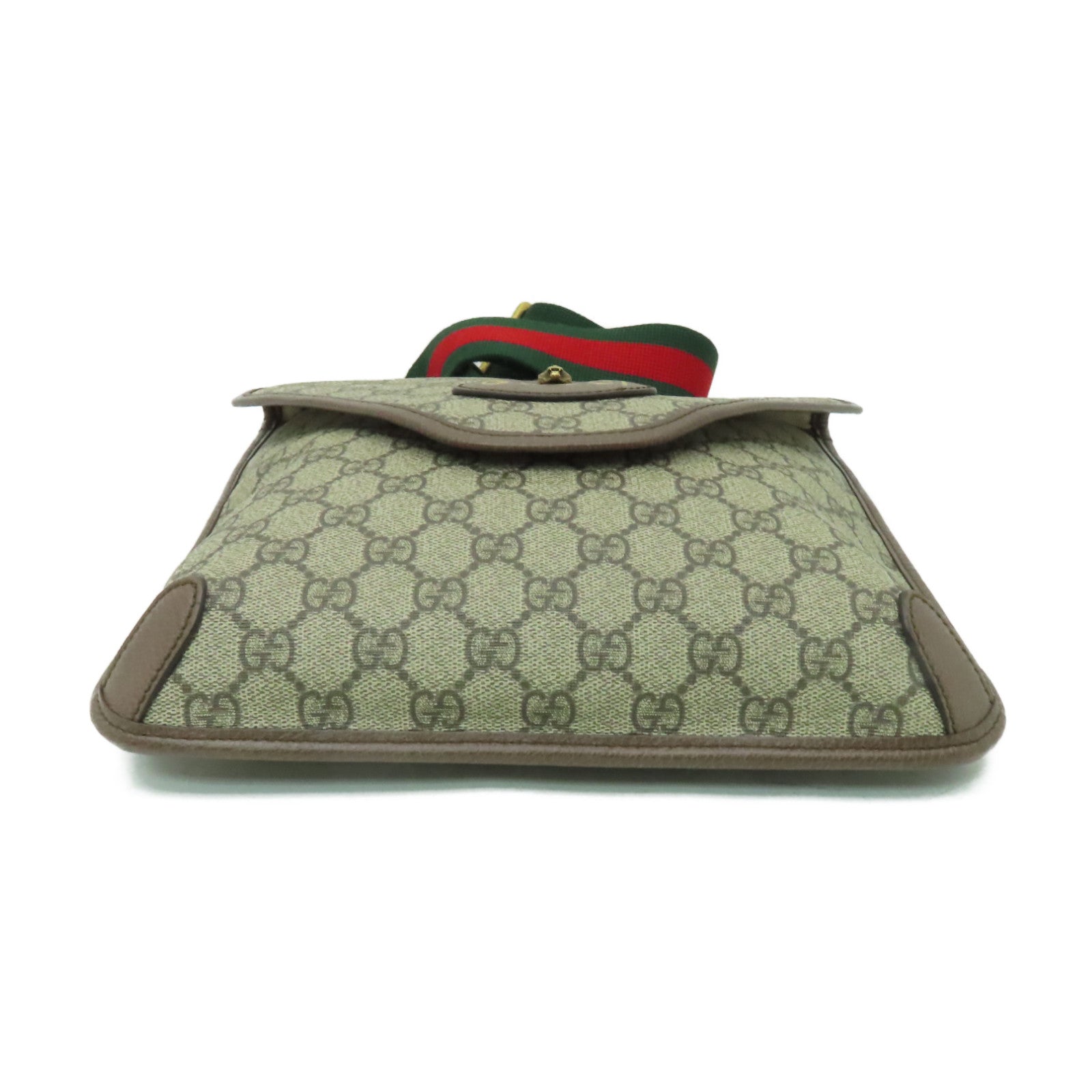 GUCCI 塗層帆布GG  Supreme Medium Messenger金扣肩背袋啡色