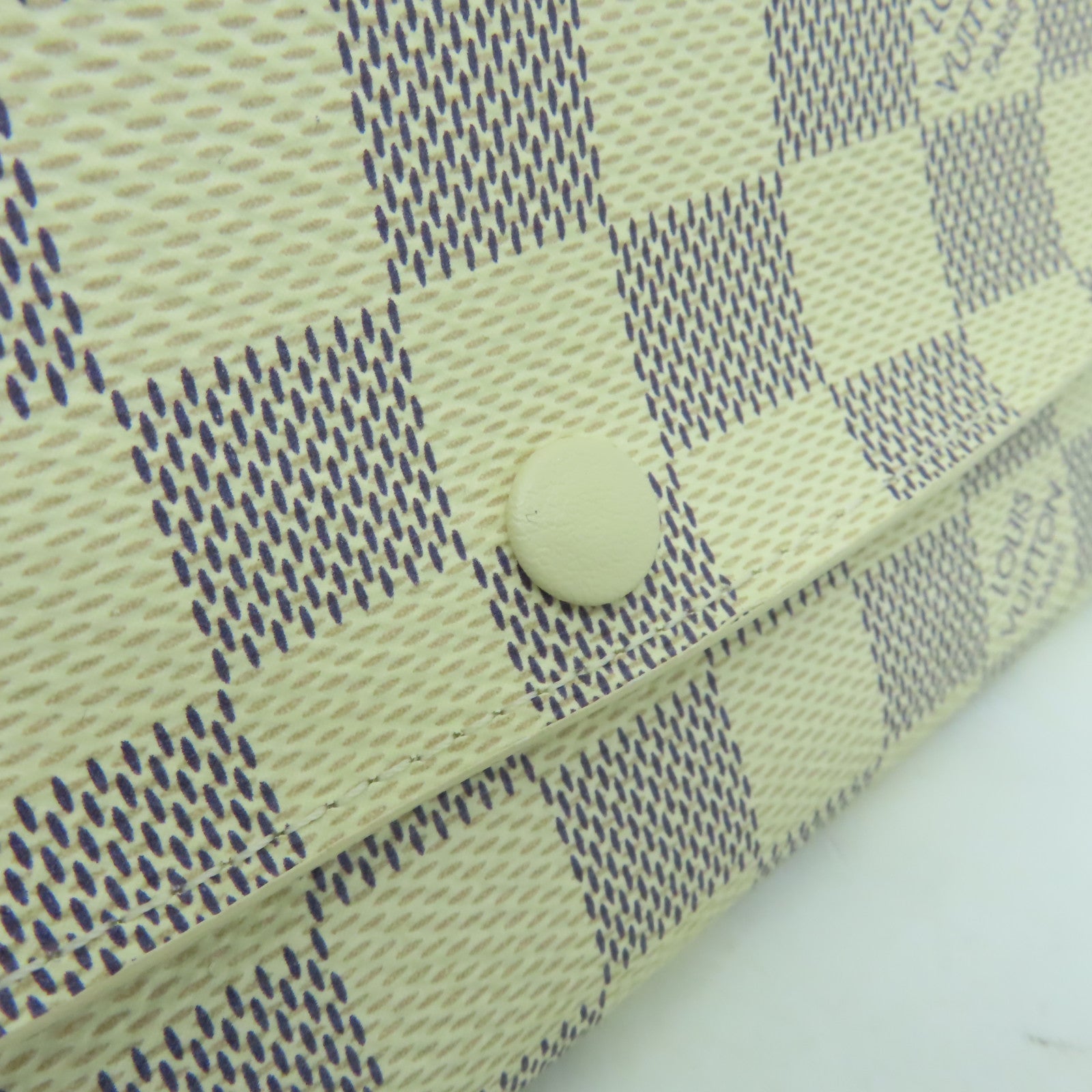LOUIS VUITTON Damier Azur Portofoille Emily金扣長錢包白色