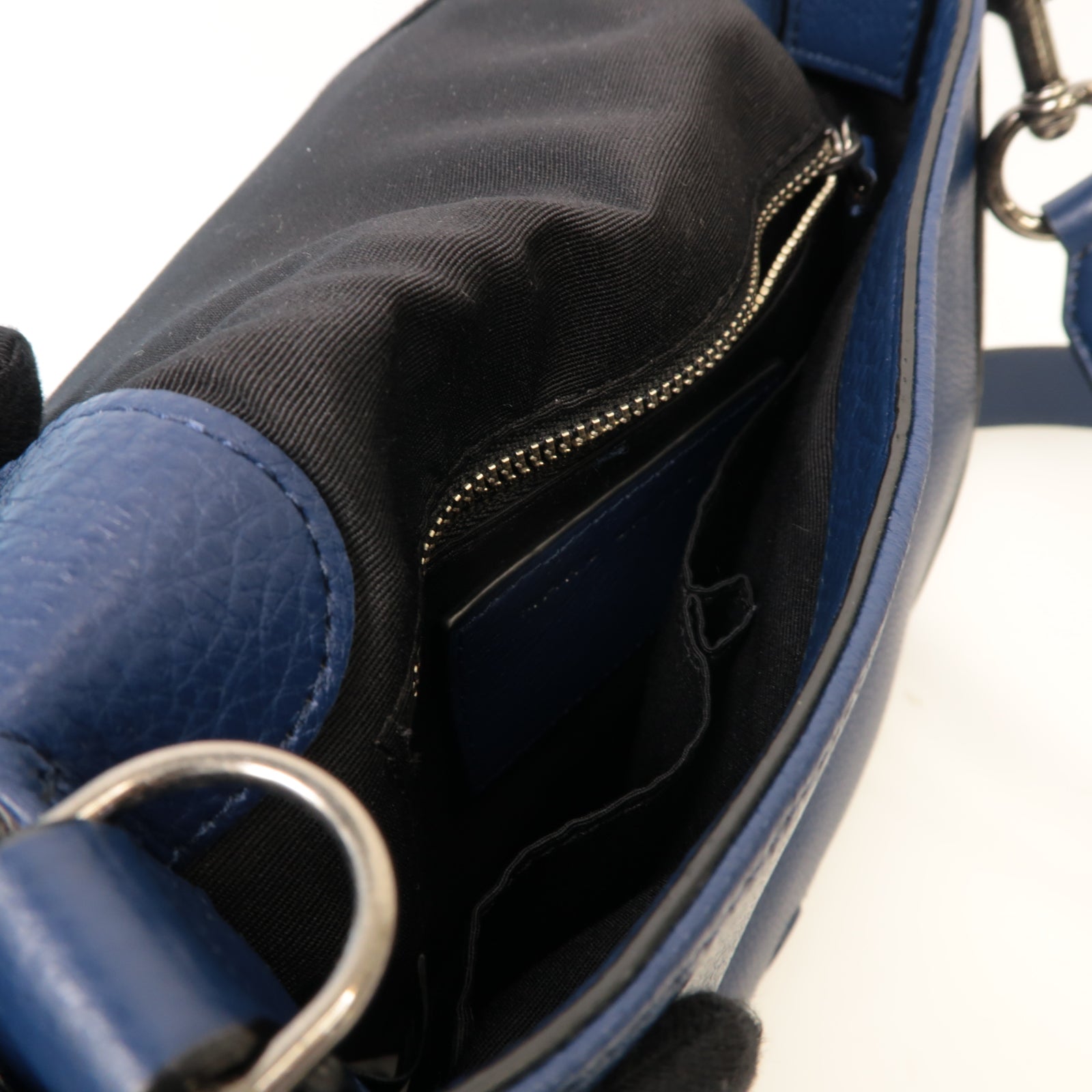 MARC JACOBS 牛皮皮革Shoulder Bag銀扣肩背袋藍色
