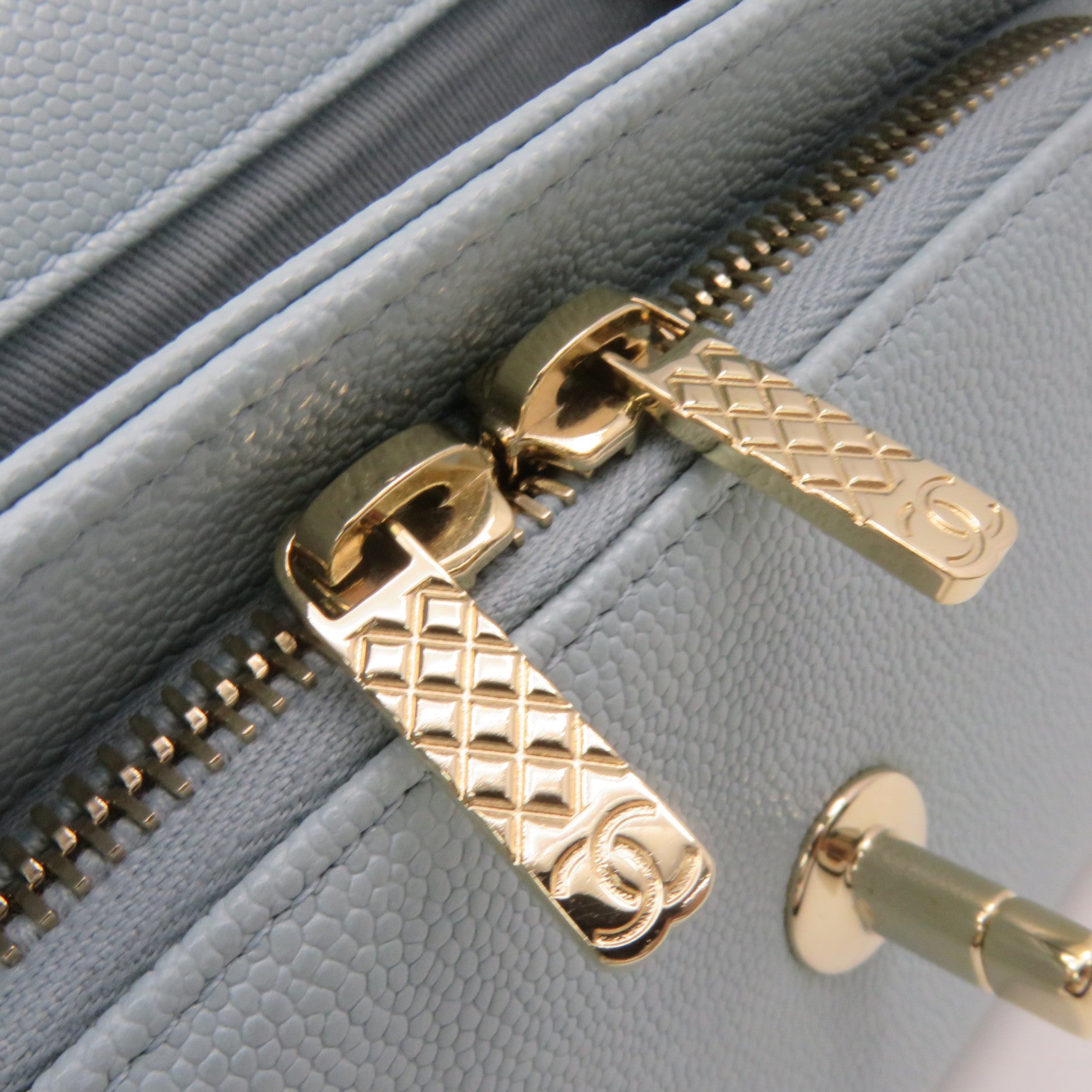 CHANEL 菱格Caviar皮革2Way Chain Shoulder Bag金扣链带肩背袋湖绿色