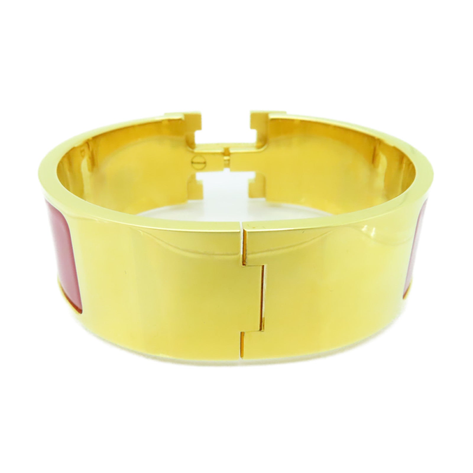 HERMES 金屬Clic-Clac GM金扣手鐲紅色