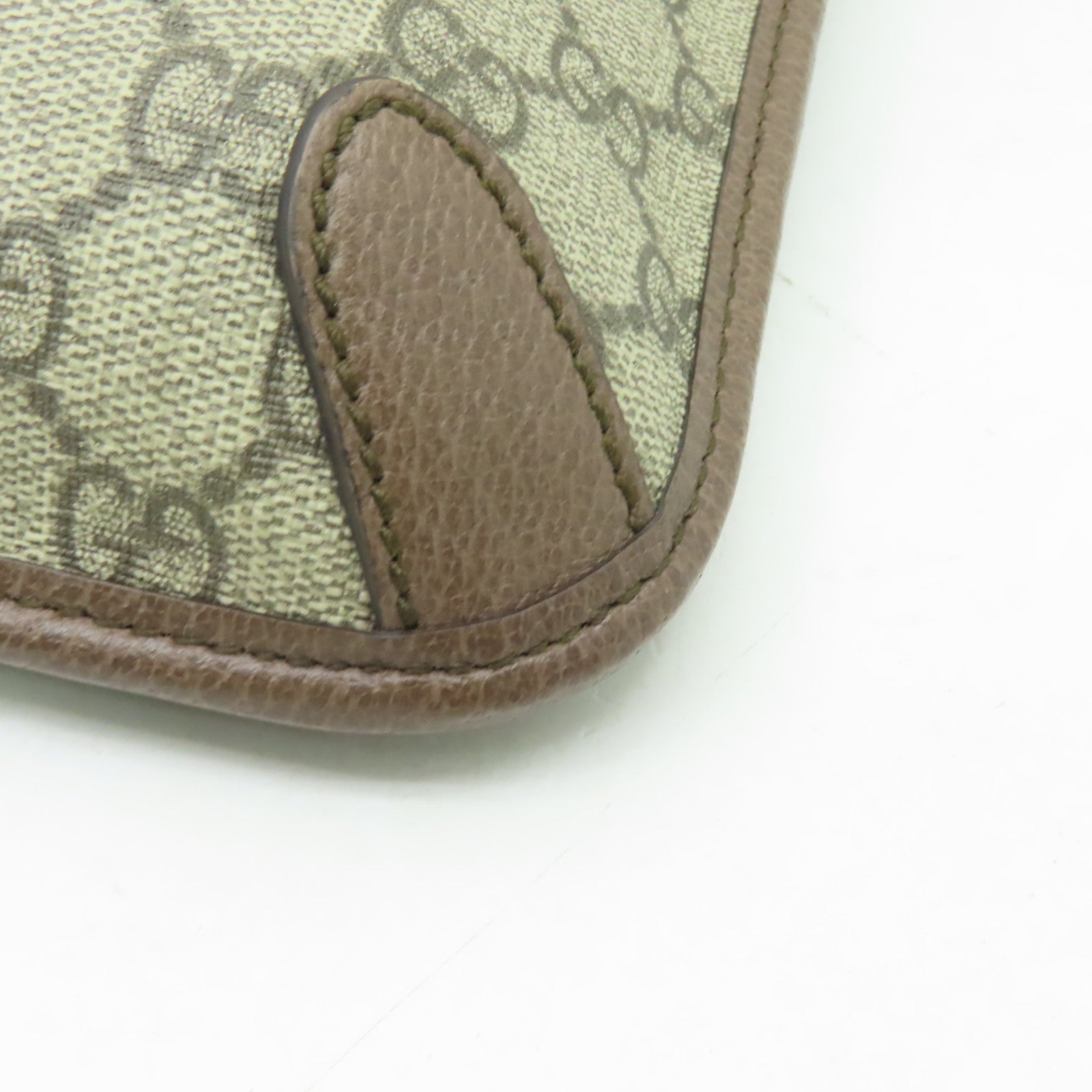 GUCCI 塗層帆布GG  Supreme Medium Messenger金扣肩背袋啡色
