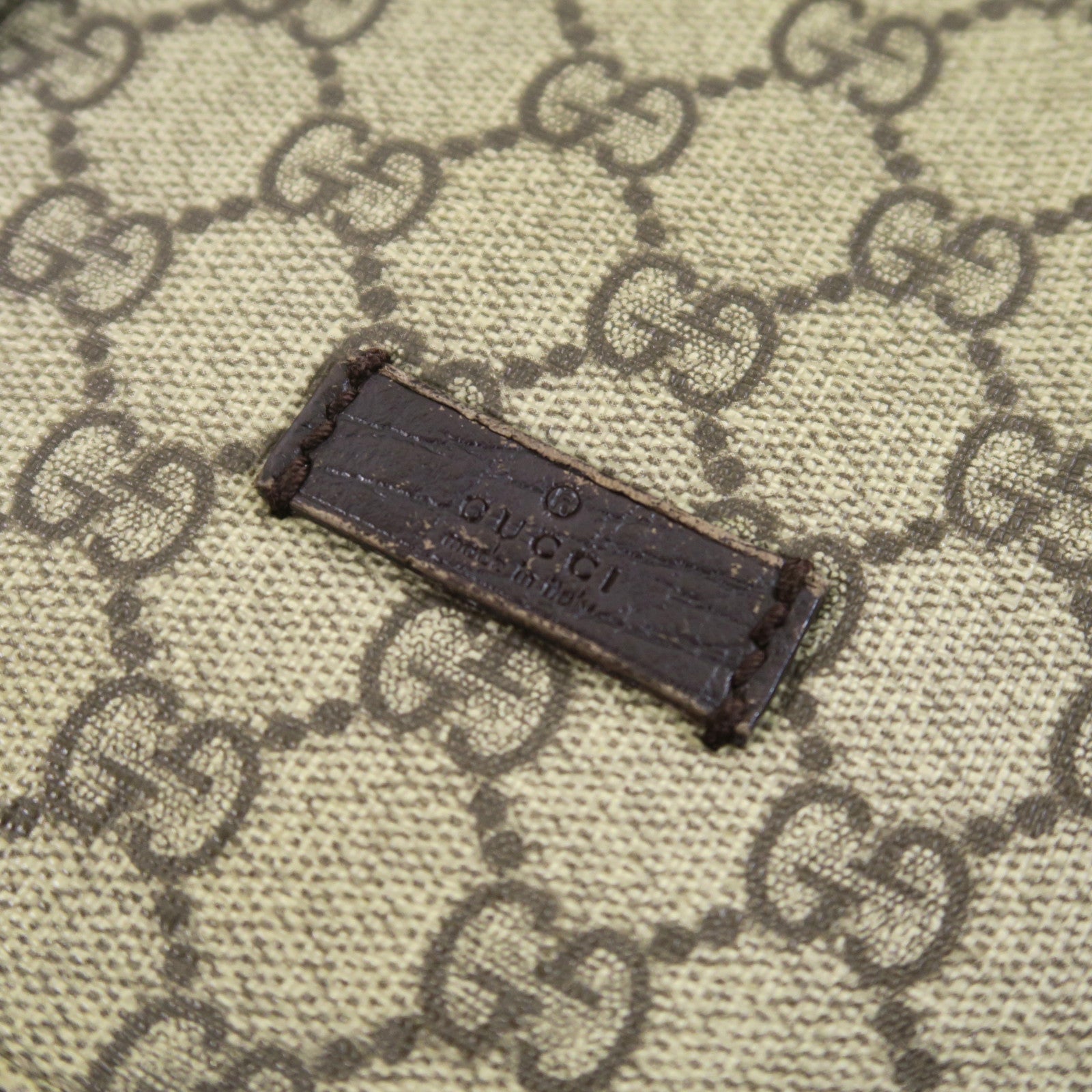 GUCCI 塗層帆布Shoulder Bag銀扣肩背袋啡色