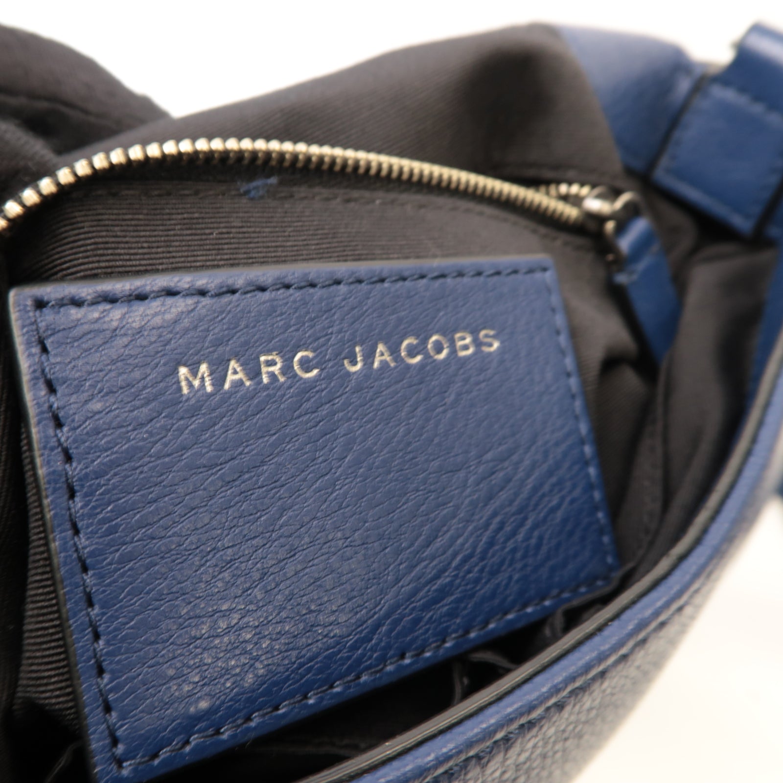 MARC JACOBS 牛皮皮革Shoulder Bag銀扣肩背袋藍色