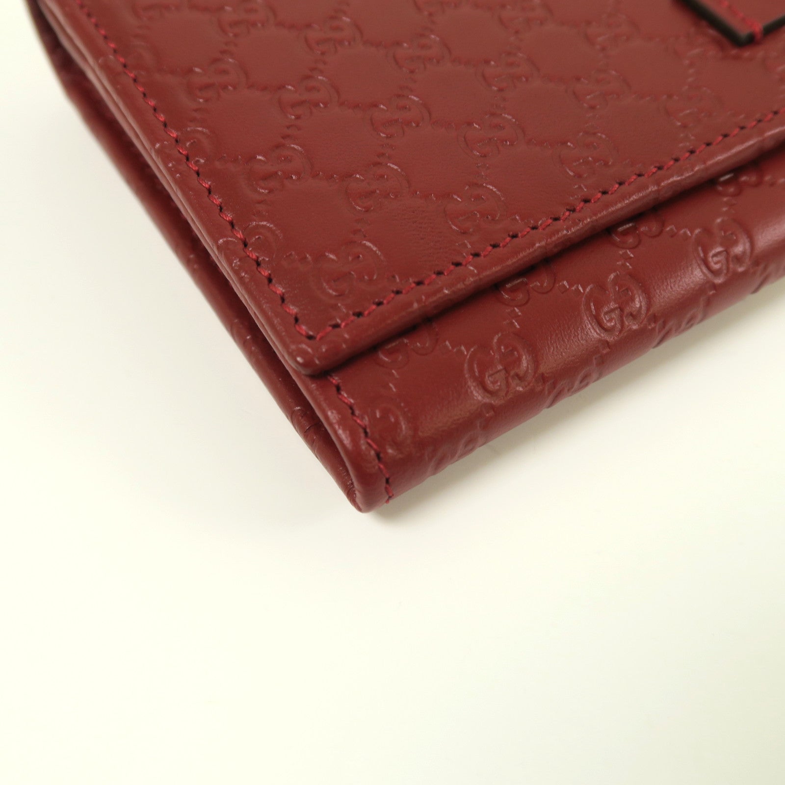 GUCCI 牛皮皮革Long Wallet金扣長錢包紅色