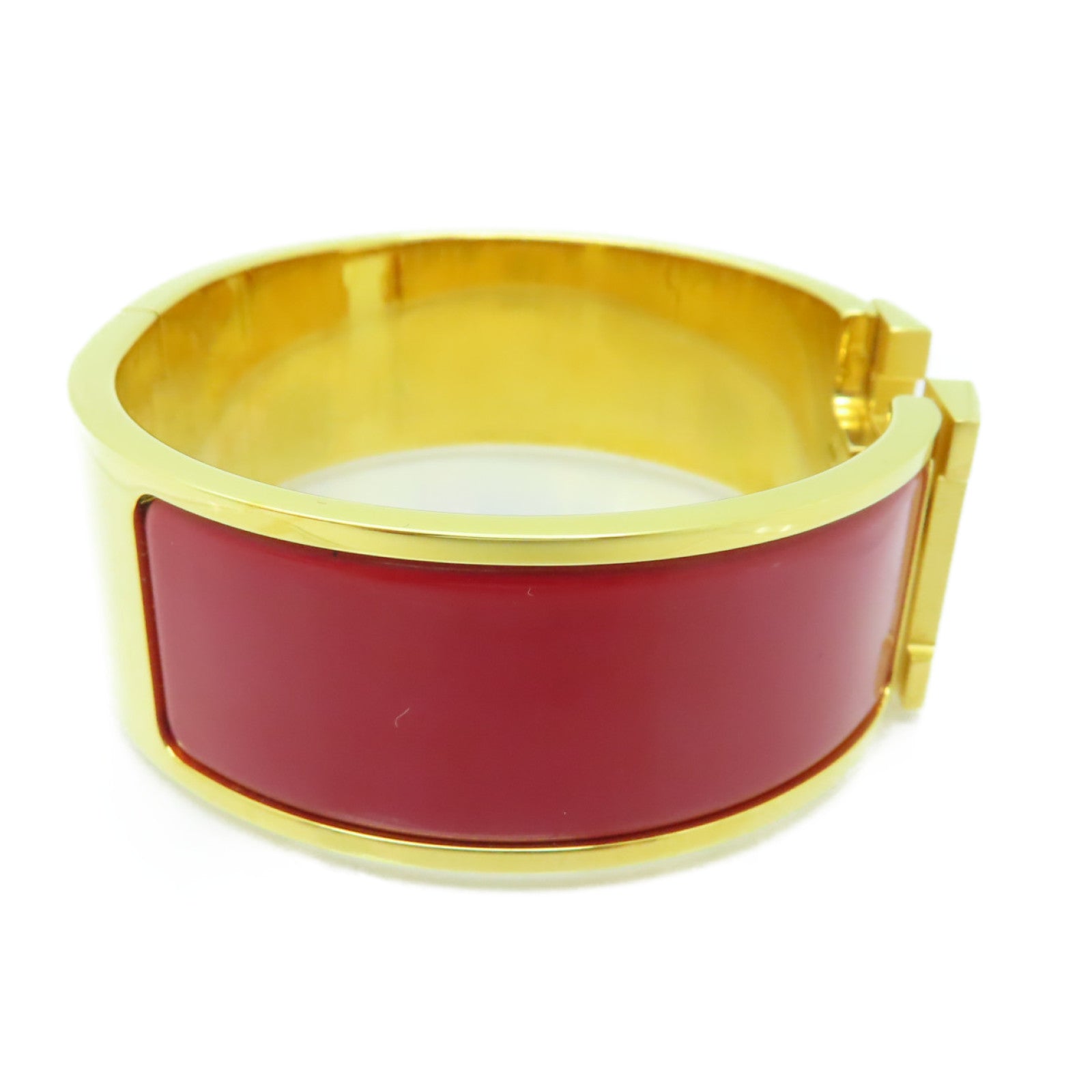 HERMES 金屬Clic-Clac GM金扣手鐲紅色