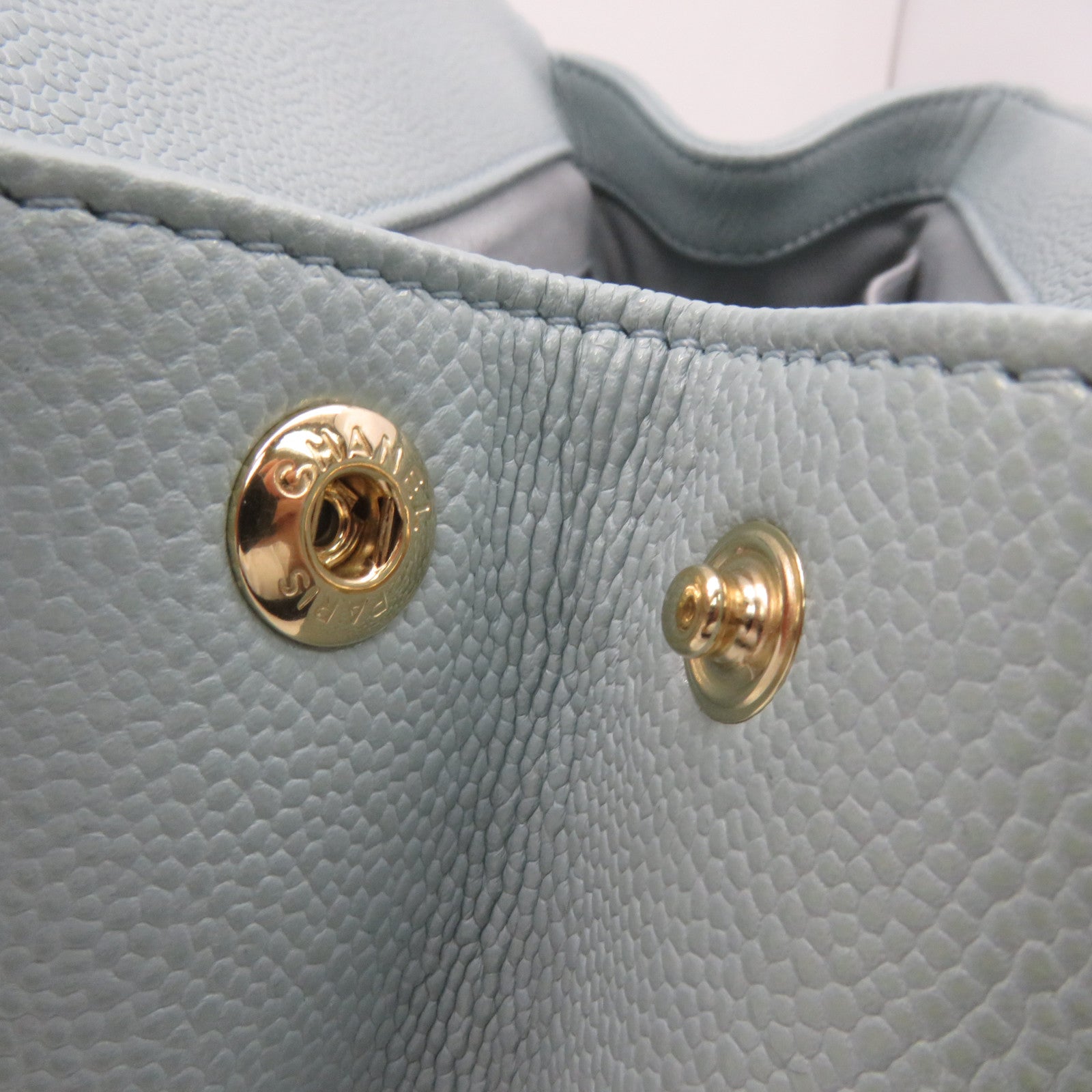 CHANEL 菱格Caviar皮革2Way Chain Shoulder Bag金扣链带肩背袋湖绿色