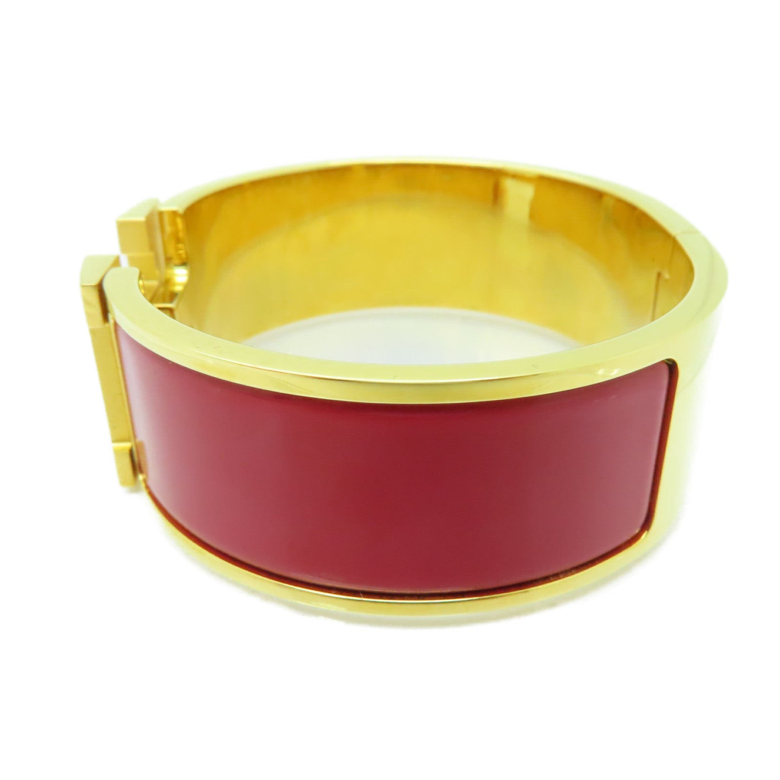 HERMES 金屬Clic-Clac GM金扣手鐲紅色