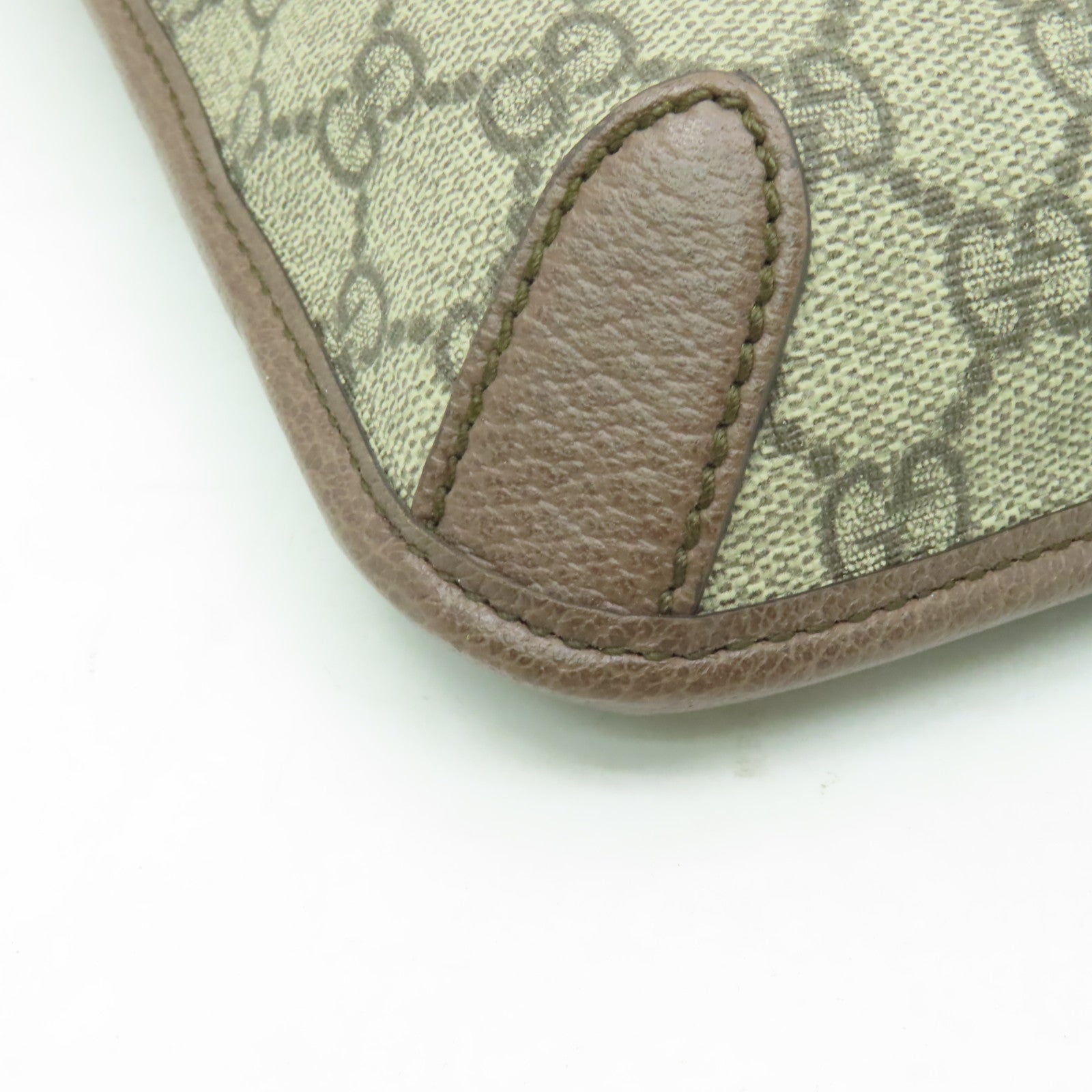 GUCCI 塗層帆布GG  Supreme Medium Messenger金扣肩背袋啡色