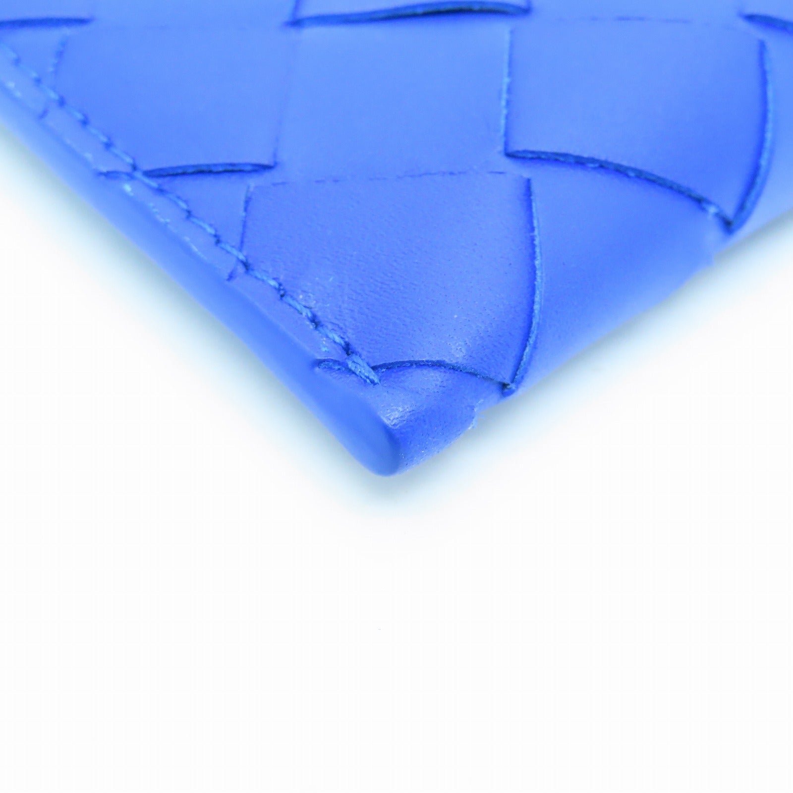 BOTTEGA VENETA Textured Leather Bill Pouch Silver Buckle Clutch Blue