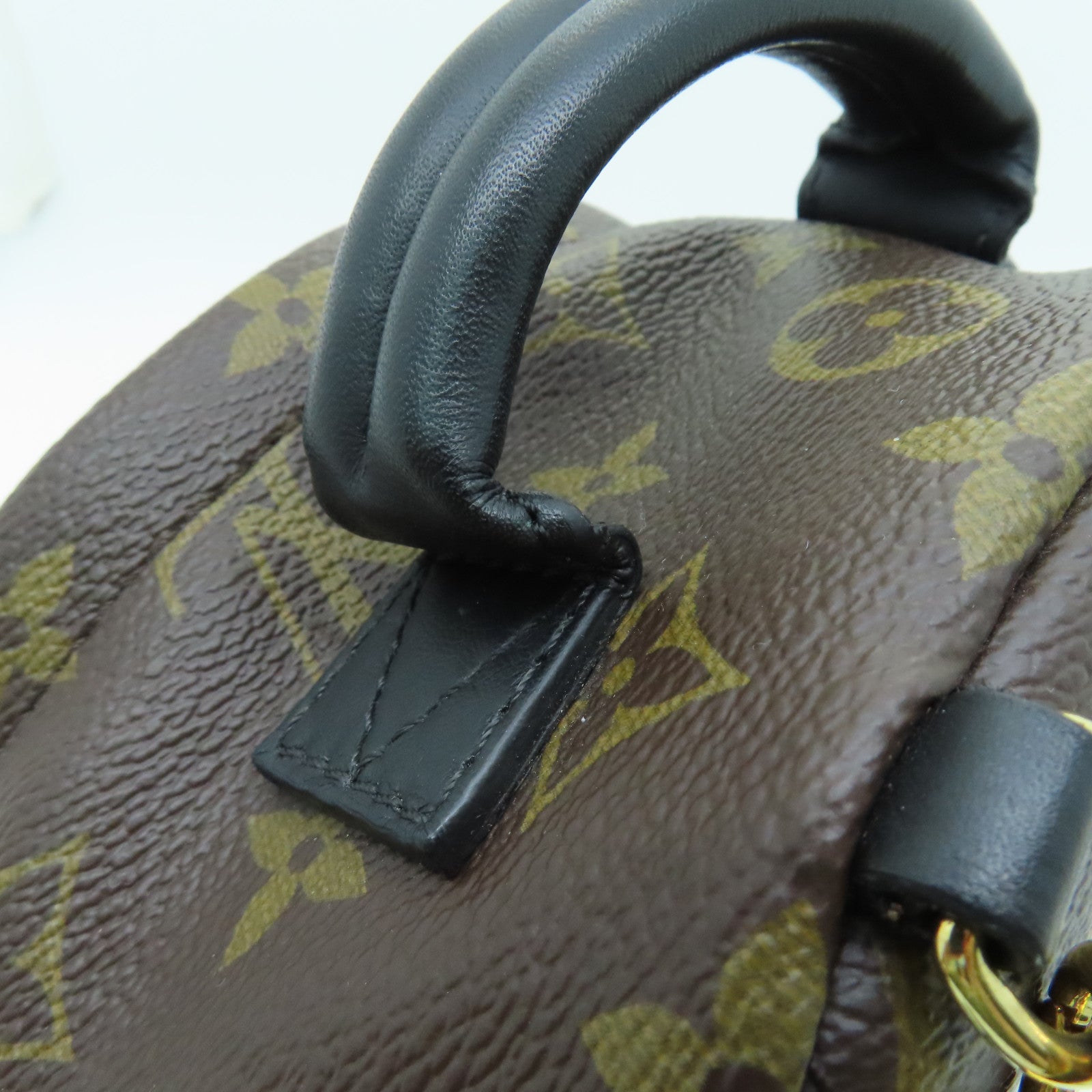 LOUIS VUITTON Monogram Palm Springs Mini Gold Buckle Backpack Brown