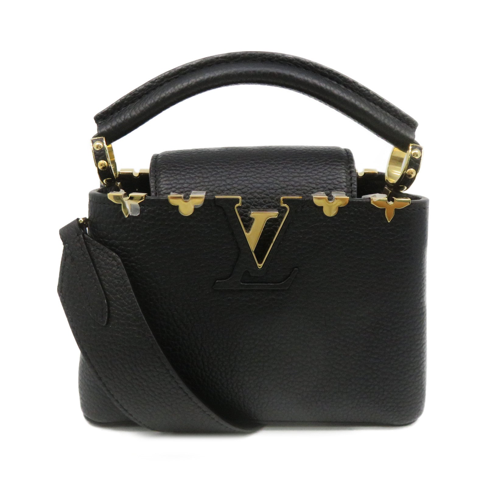 LOUIS VUITTON Taurillon Capucines Mini 2Way Shoulder Bag手挽肩背兩用袋黑色