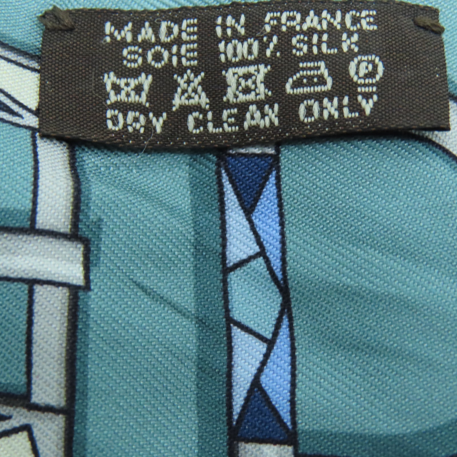 HERMES 絲質Twilly絲巾藍色