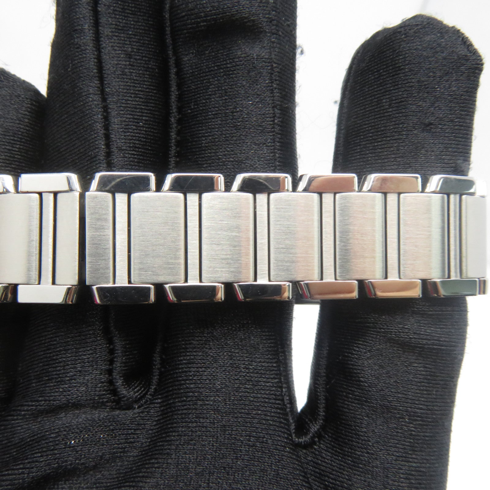CARTIER Tank Francaise不鏽鋼/鑽石手錶石英機芯米白色