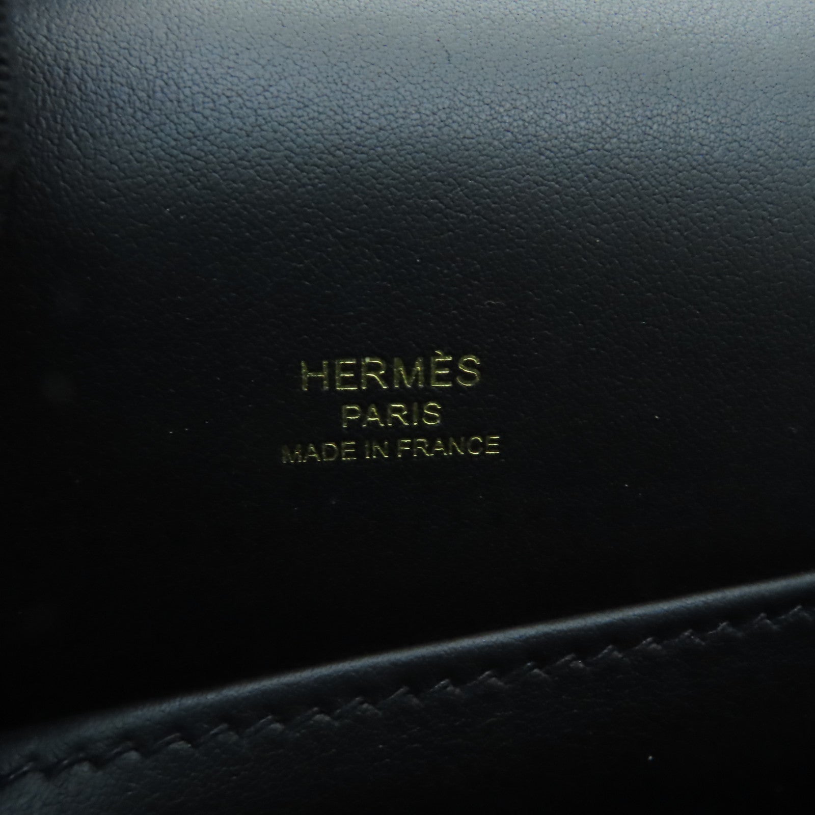 HERMES Chevre皮革Geta金扣肩背袋黑色