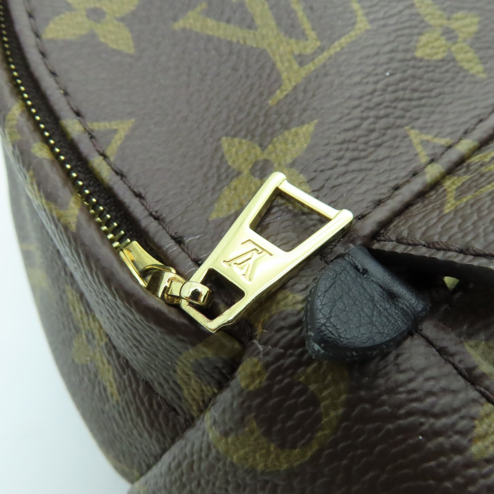 LOUIS VUITTON Monogram Palm Springs Mini Gold Buckle Backpack Brown