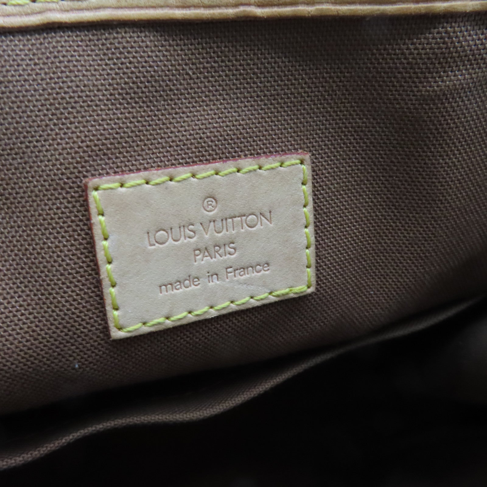 LOUIS VUITTON Monogram Batignolles Hand Bag Gold Buckle Hand Bag Brown