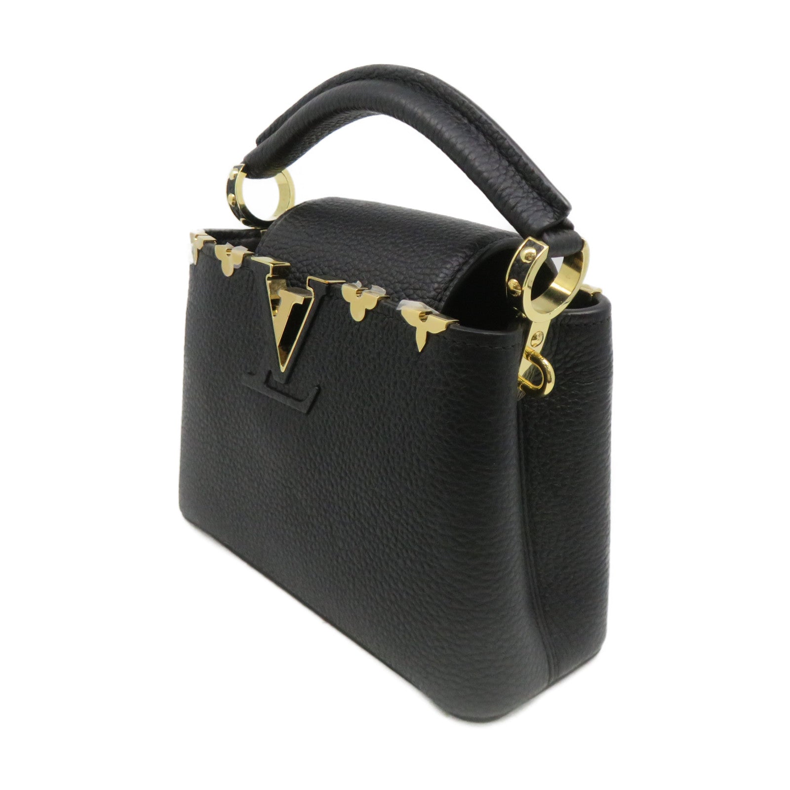 LOUIS VUITTON Taurillon Capucines Mini 2Way Shoulder Bag手挽肩背兩用袋黑色