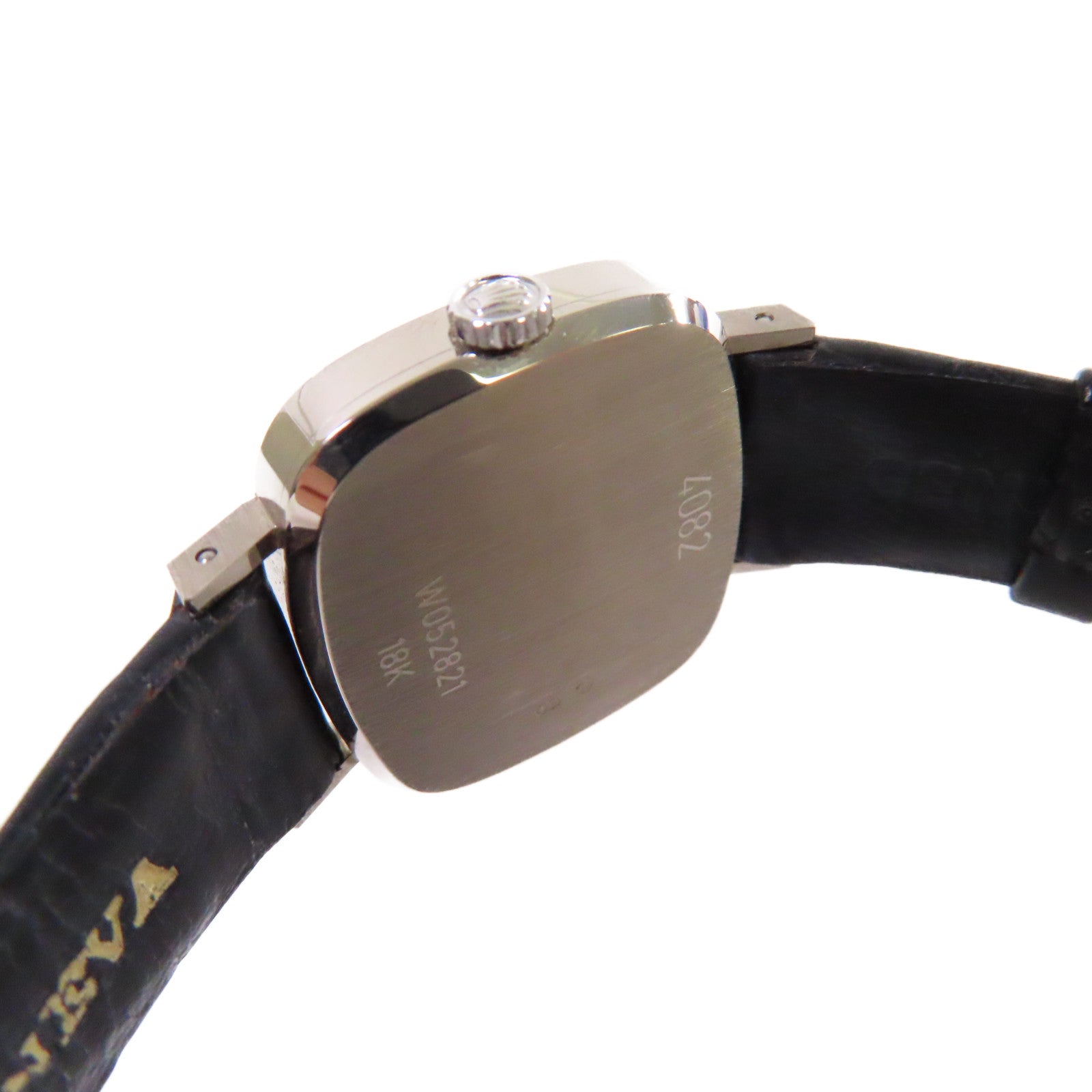 ROLEX Cellini Watch 18K白金/鱷魚皮帶石英機芯銀色/黑色