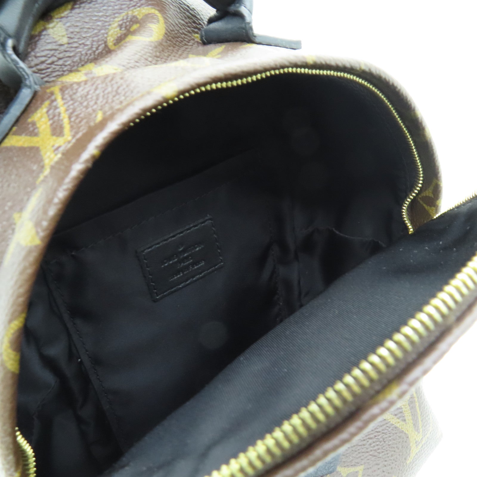 LOUIS VUITTON Monogram Palm Springs Mini Gold Buckle Backpack Brown