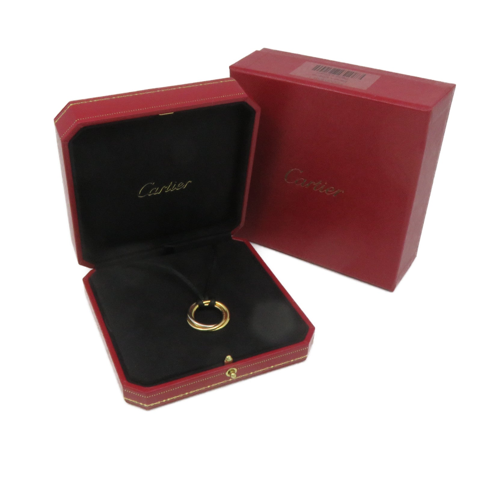 CARTIER 18K黃金/玫瑰金/白金Love Three Ring Necklace項鏈