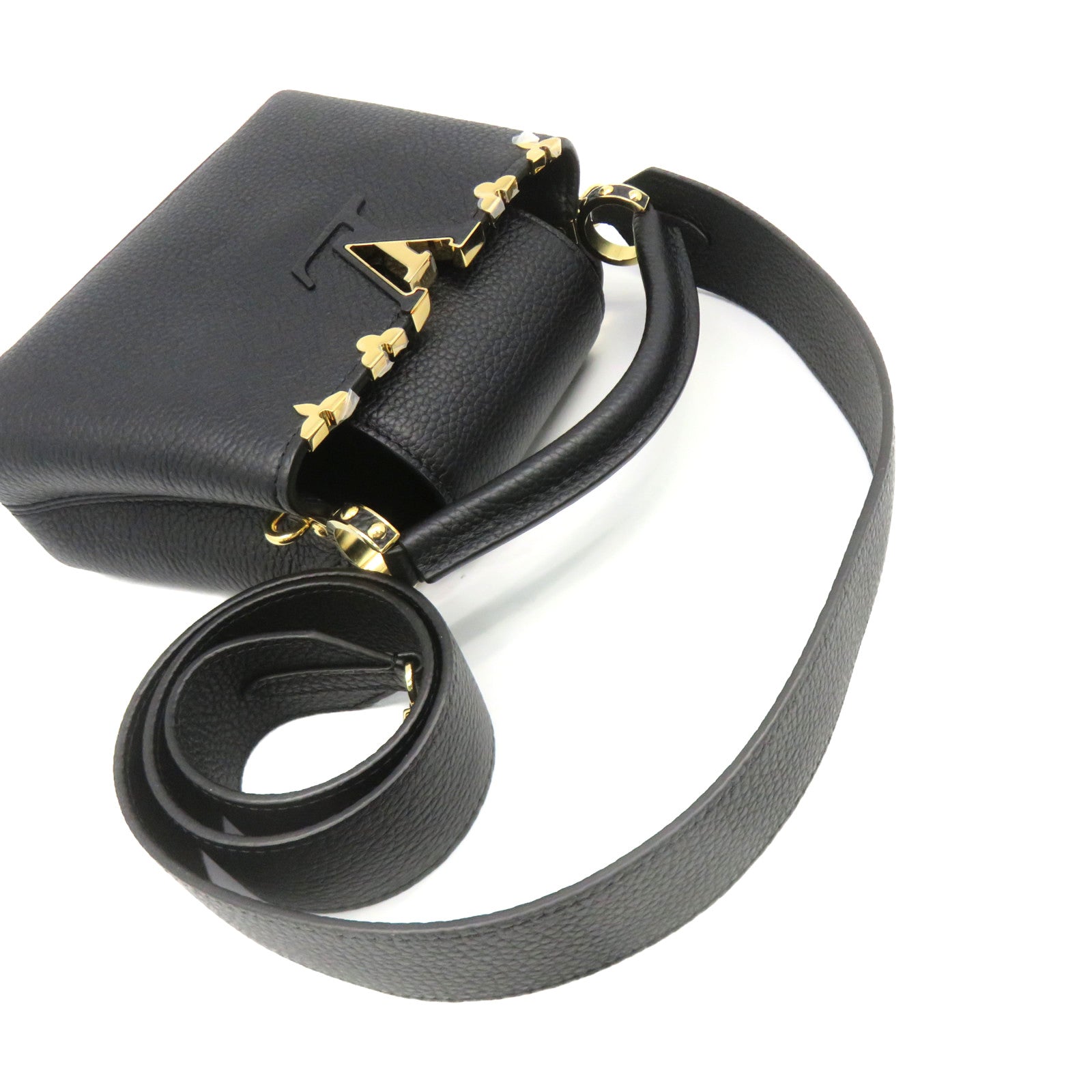 LOUIS VUITTON Taurillon Capucines Mini 2Way Shoulder Bag手挽肩背兩用袋黑色