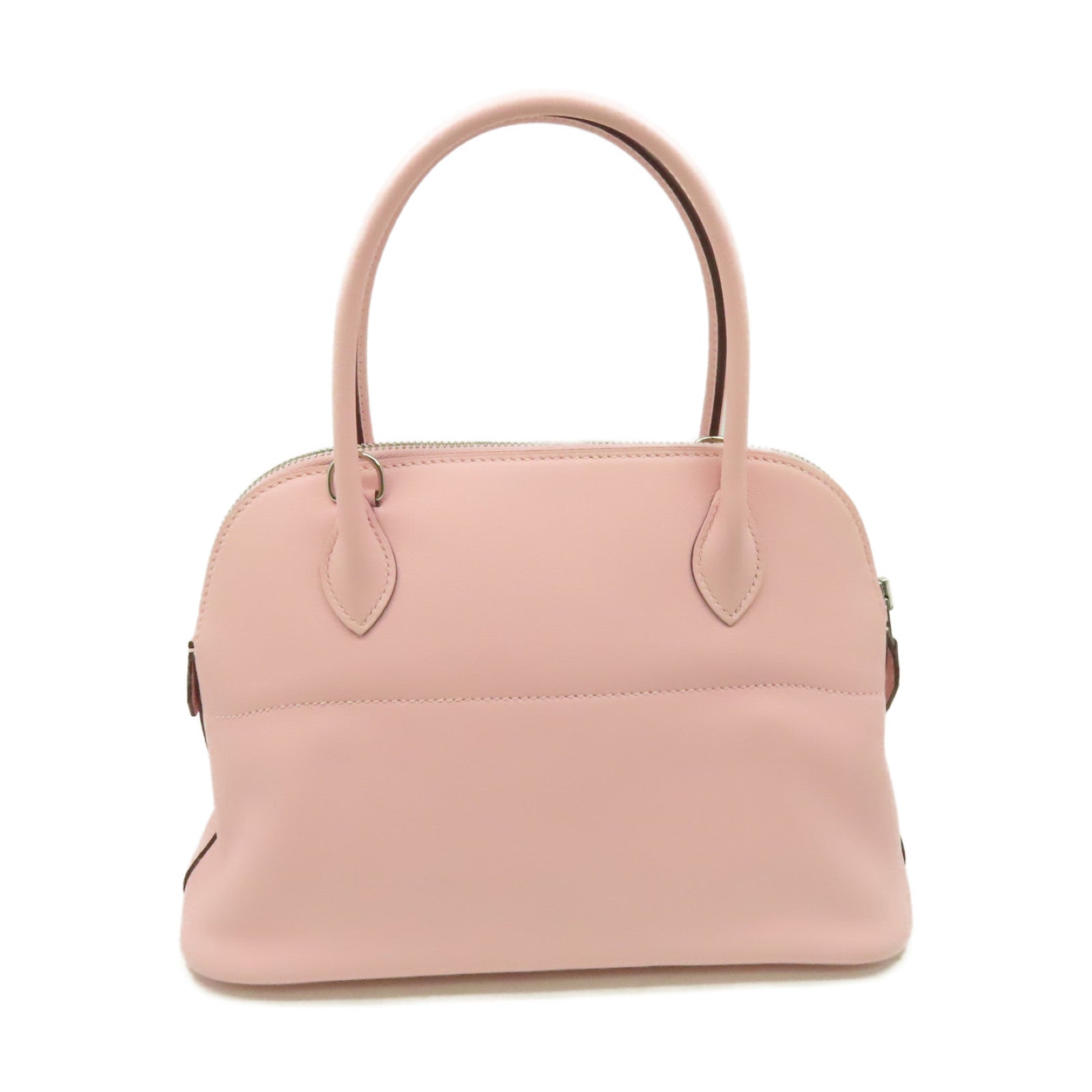 HERMES Swift皮革Bolide 27 2Way Shoulder Bag銀扣手挽肩背兩用袋3Q Rose Sakura/櫻花粉紅色