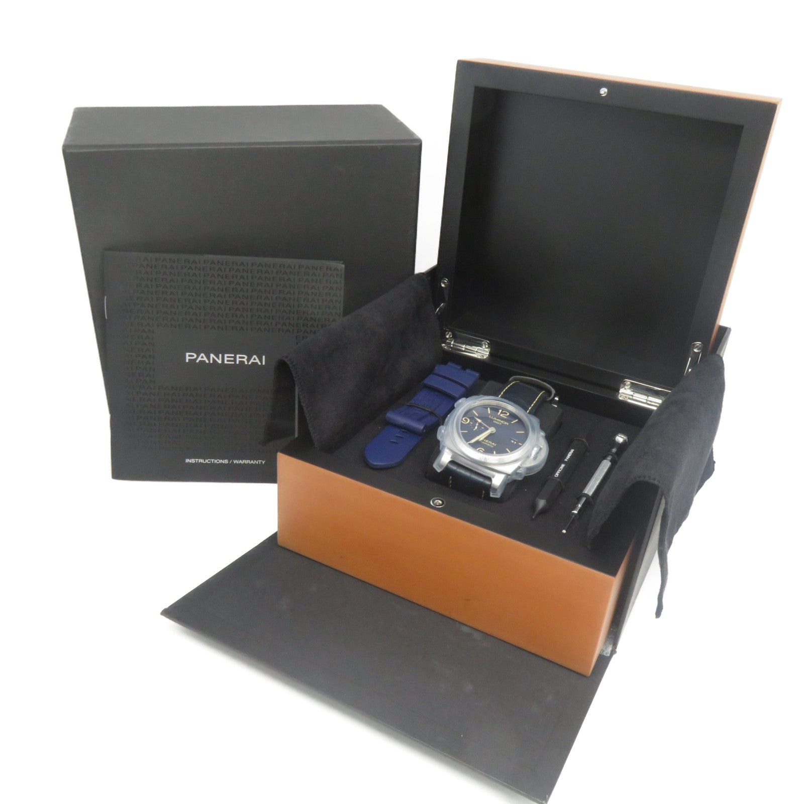 PANERAI Luminor GMT皮革帶/不鏽鋼手錶自動機芯