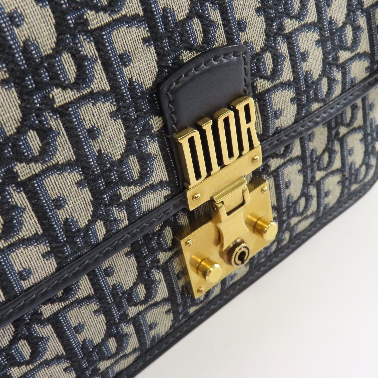 Dior Oblique Jacquard帆布Dioraddict Shoulder Bag金扣肩背袋寶藍色/啡色