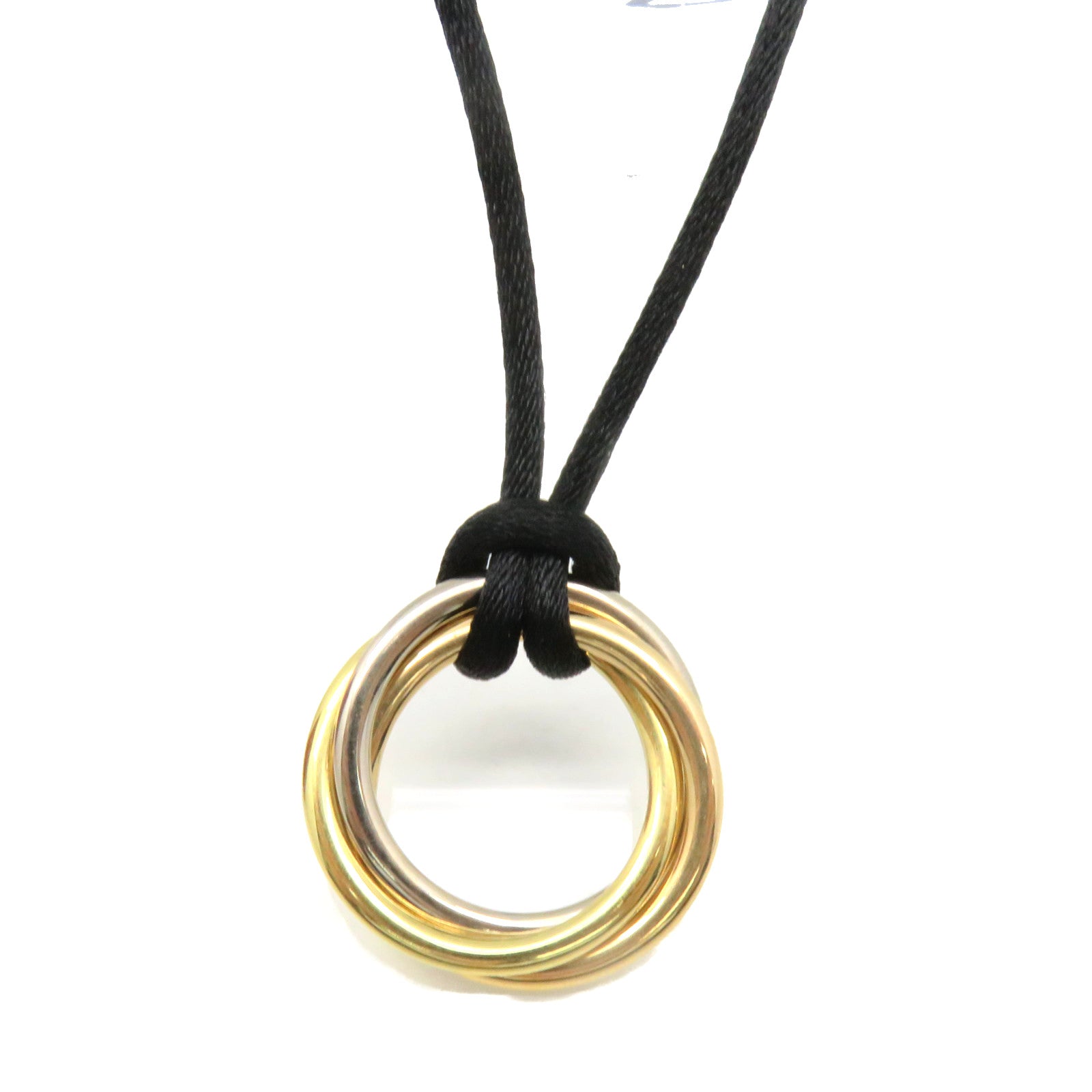 CARTIER 18K黃金/玫瑰金/白金Love Three Ring Necklace項鏈