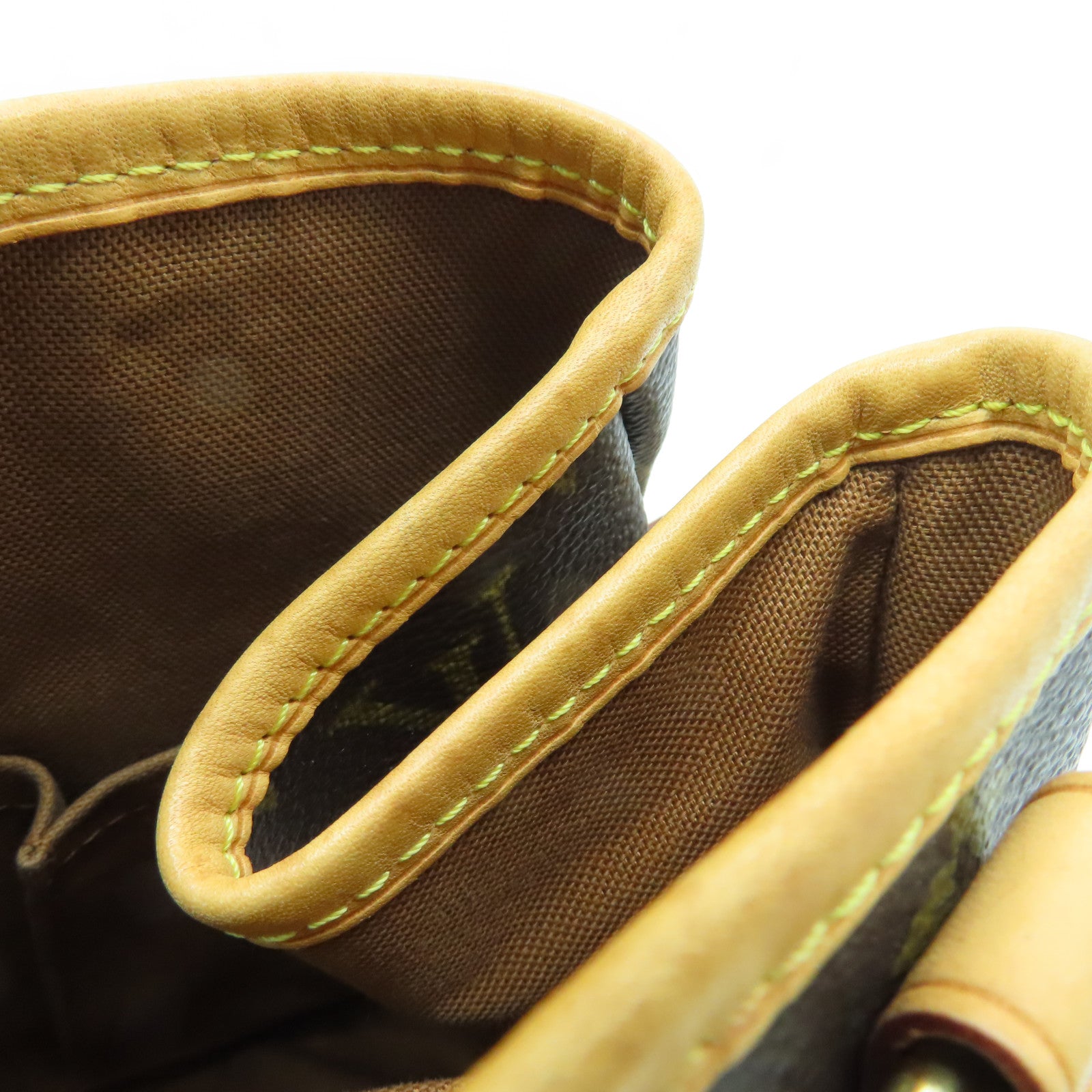 LOUIS VUITTON Monogram Batignolles Hand Bag Gold Buckle Hand Bag Brown