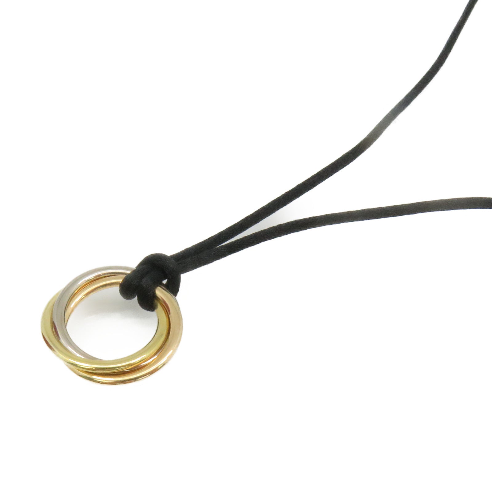 CARTIER 18K黃金/玫瑰金/白金Love Three Ring Necklace項鏈