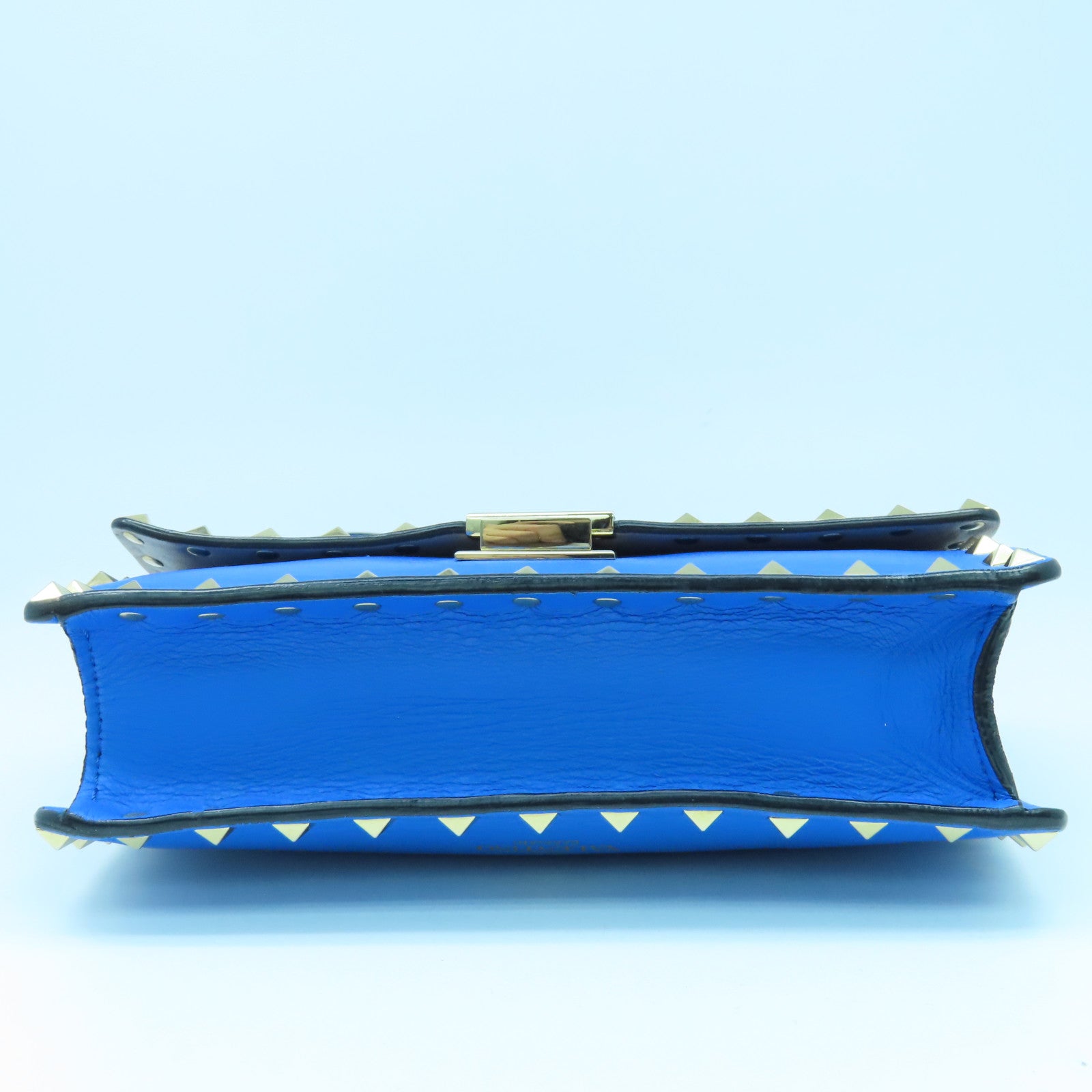 Valentino 牛皮皮革Shoulder Bag銀扣肩背袋藍色