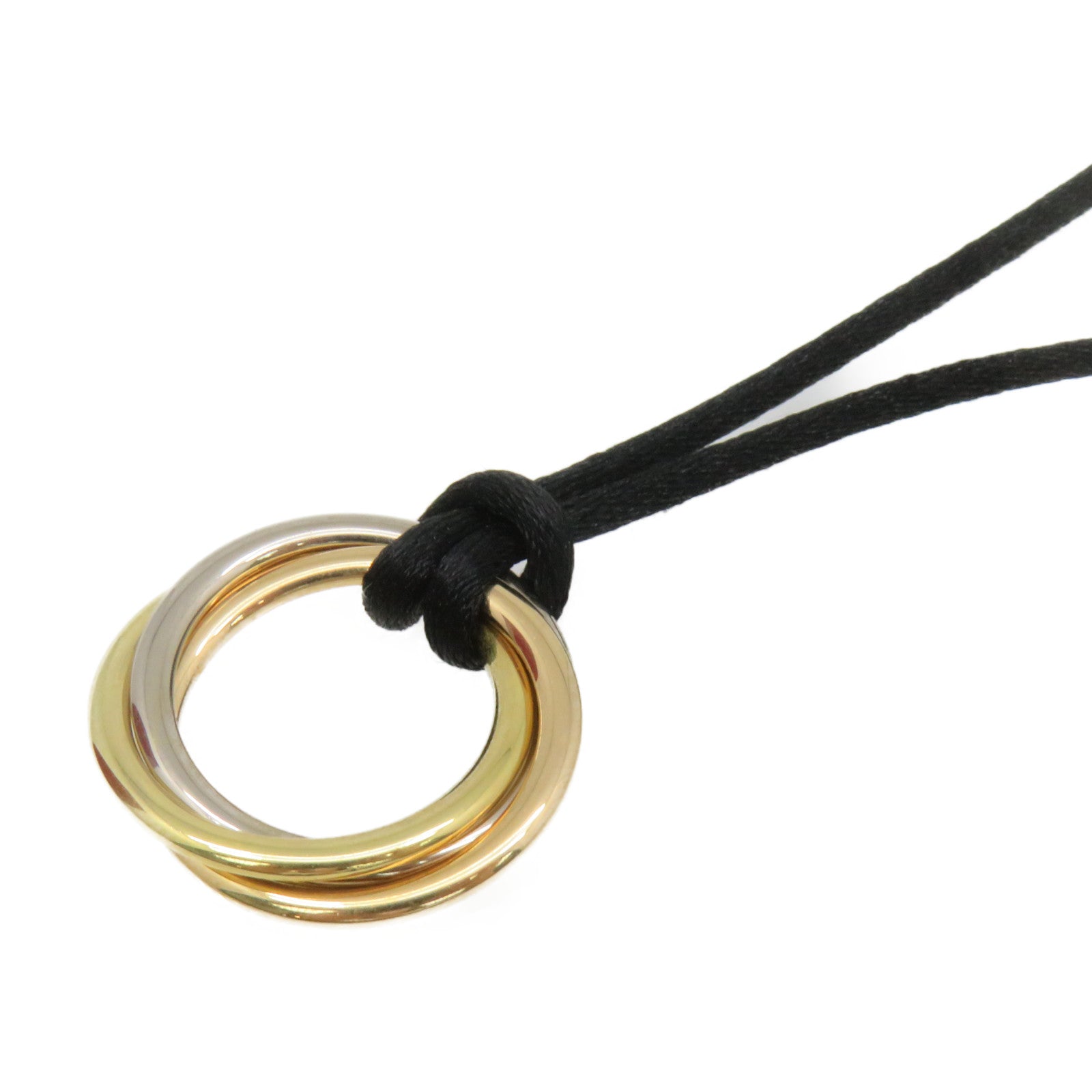 CARTIER 18K黃金/玫瑰金/白金Love Three Ring Necklace項鏈
