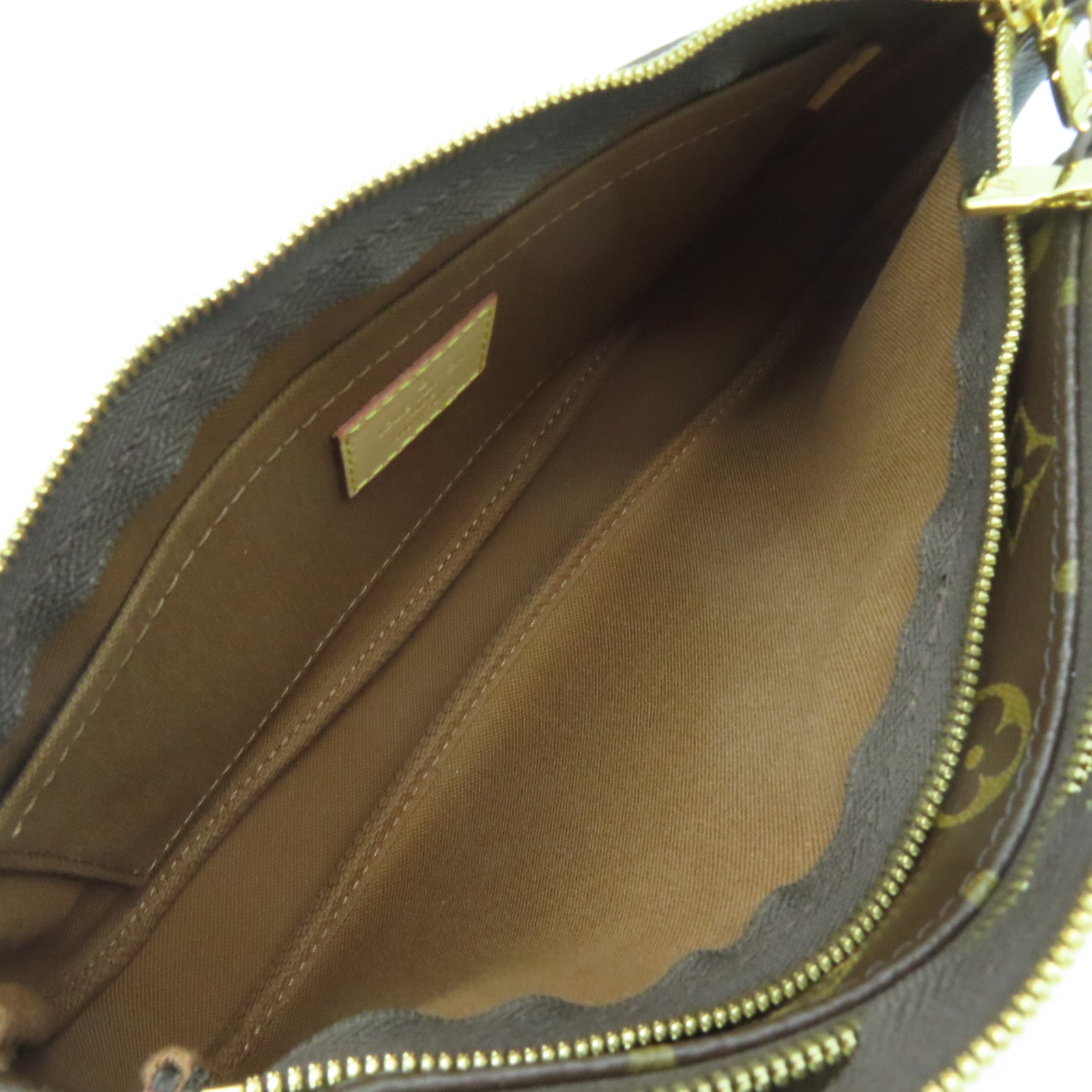 LOUIS VUITTON Monogram Multi Pochette Accessories Gold Buckle Shoulder Bag Brown