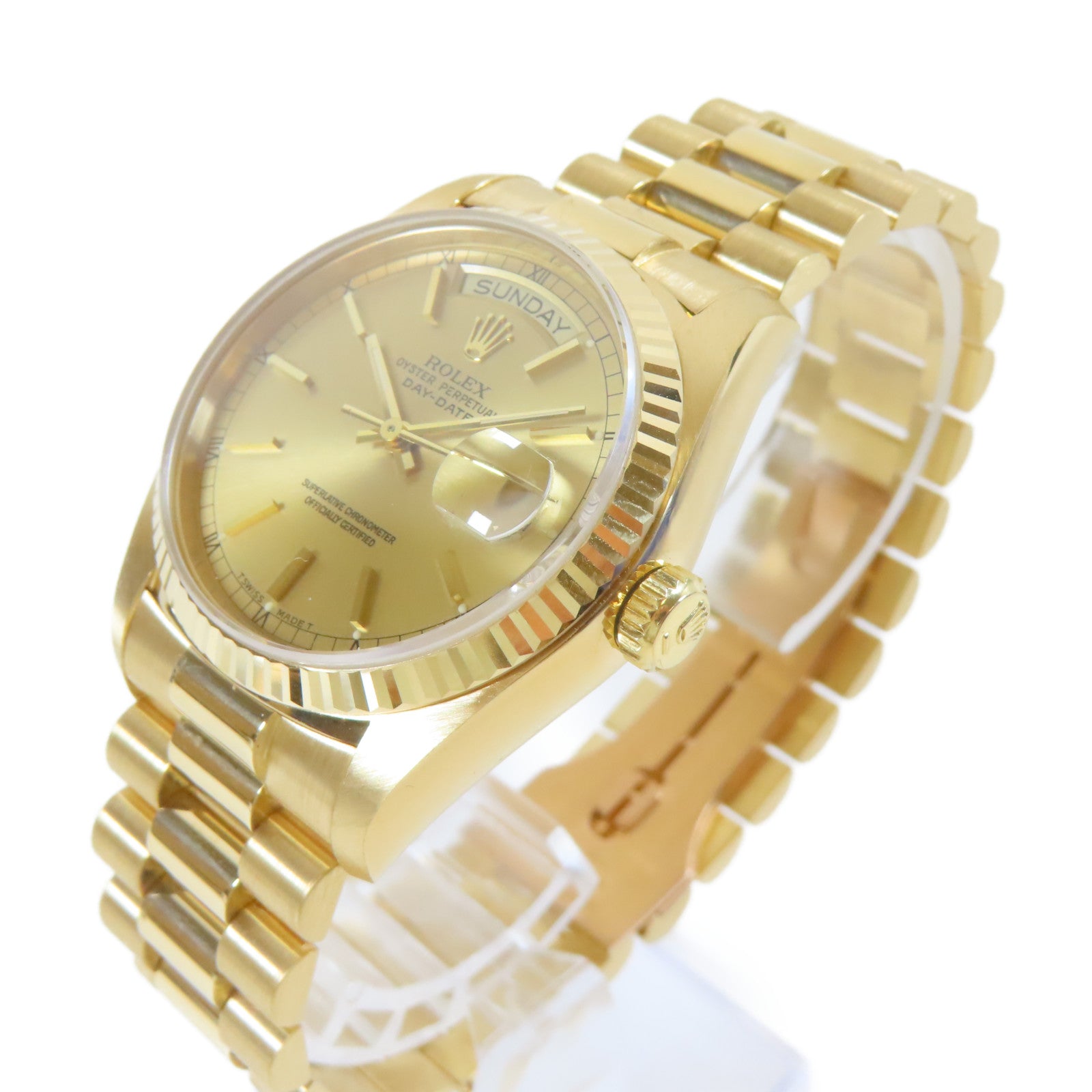 ROLEX 18K黃金Day-Date 36mm手錶金色#18.25cm