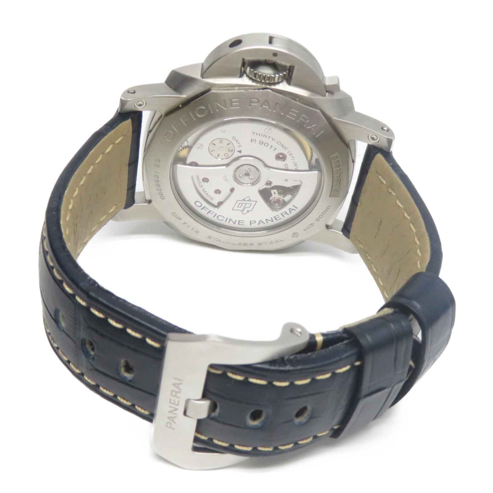 PANERAI Luminor GMT皮革帶/不鏽鋼手錶自動機芯