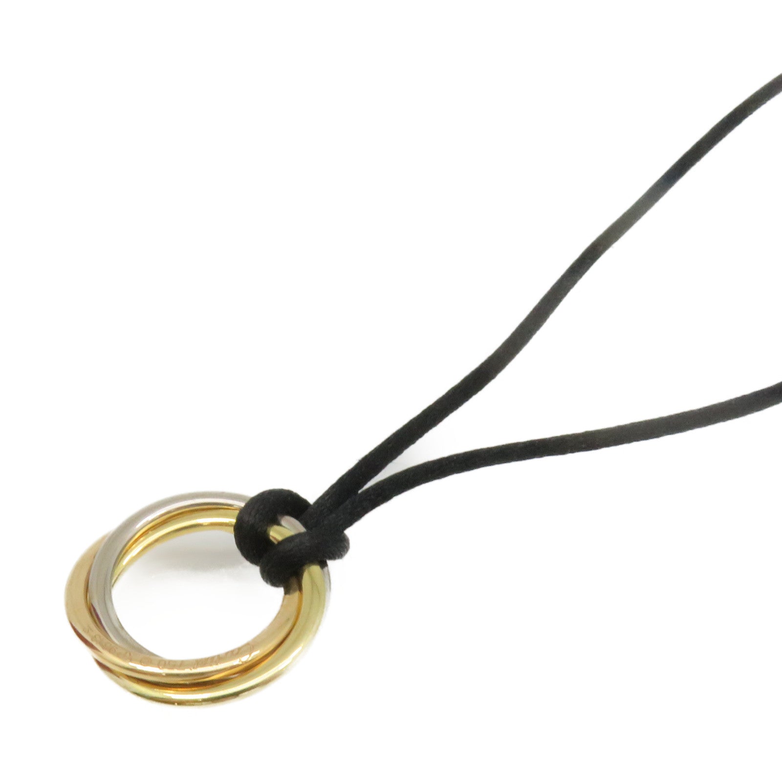 CARTIER 18K黃金/玫瑰金/白金Love Three Ring Necklace項鏈
