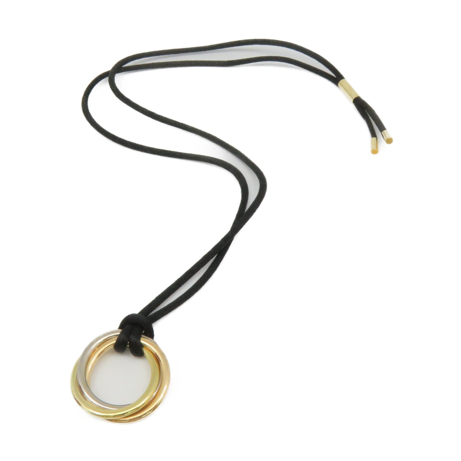 CARTIER 18K黃金/玫瑰金/白金Love Three Ring Necklace項鏈