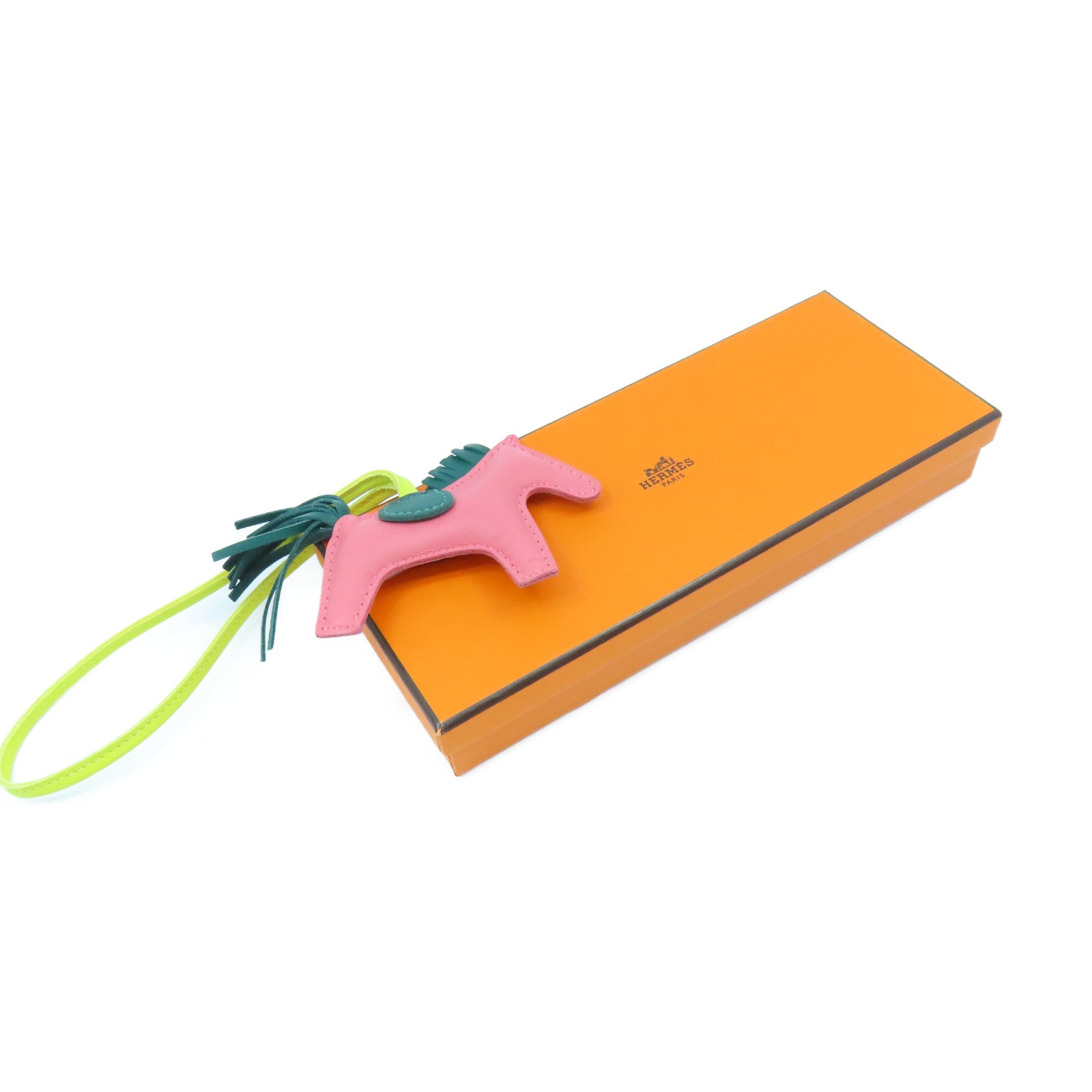 HERMES Swift皮革Rodeo PM Charm挂饰8W/Lime/Green/粉红色/绿色/黄色