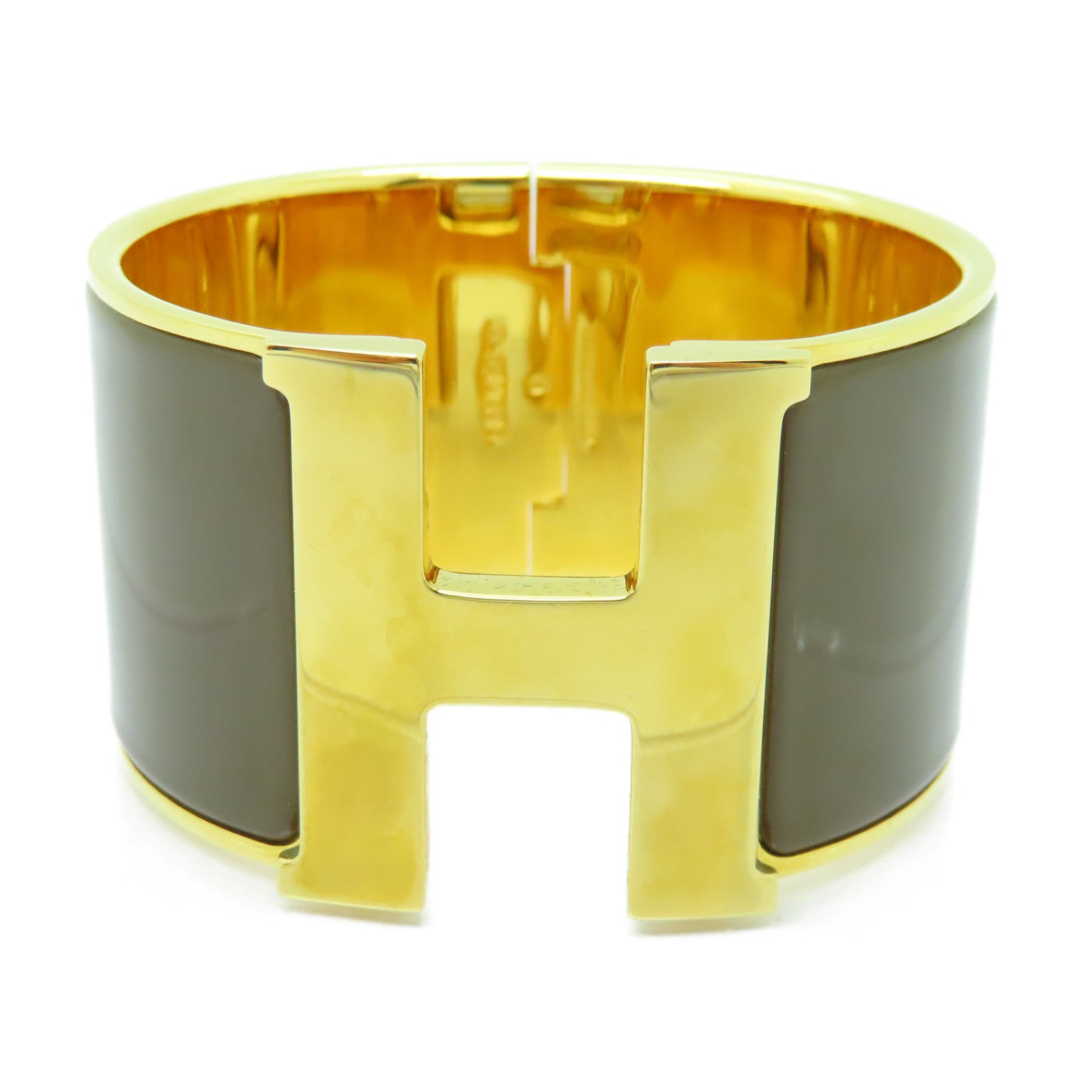 HERMES 【激減優惠】金屬Clic-Clac H金扣手鐲啡色